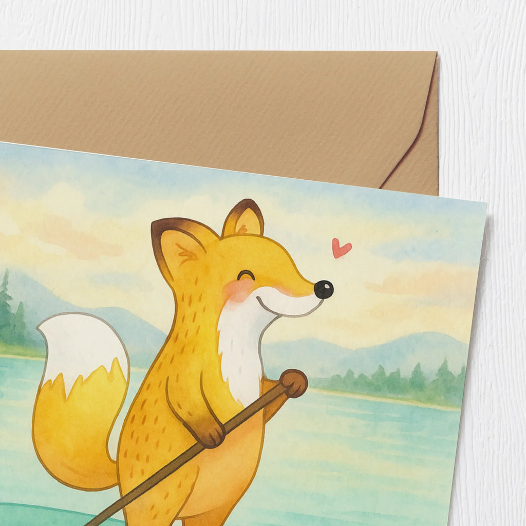 Deluxe Card Fox Stand up paddling Design Gift, sport, hobby, giving, thank you, award, profit, athlete, subben, Paddle Boarding, Stand Up Paddling, SUB, stand up paddle
