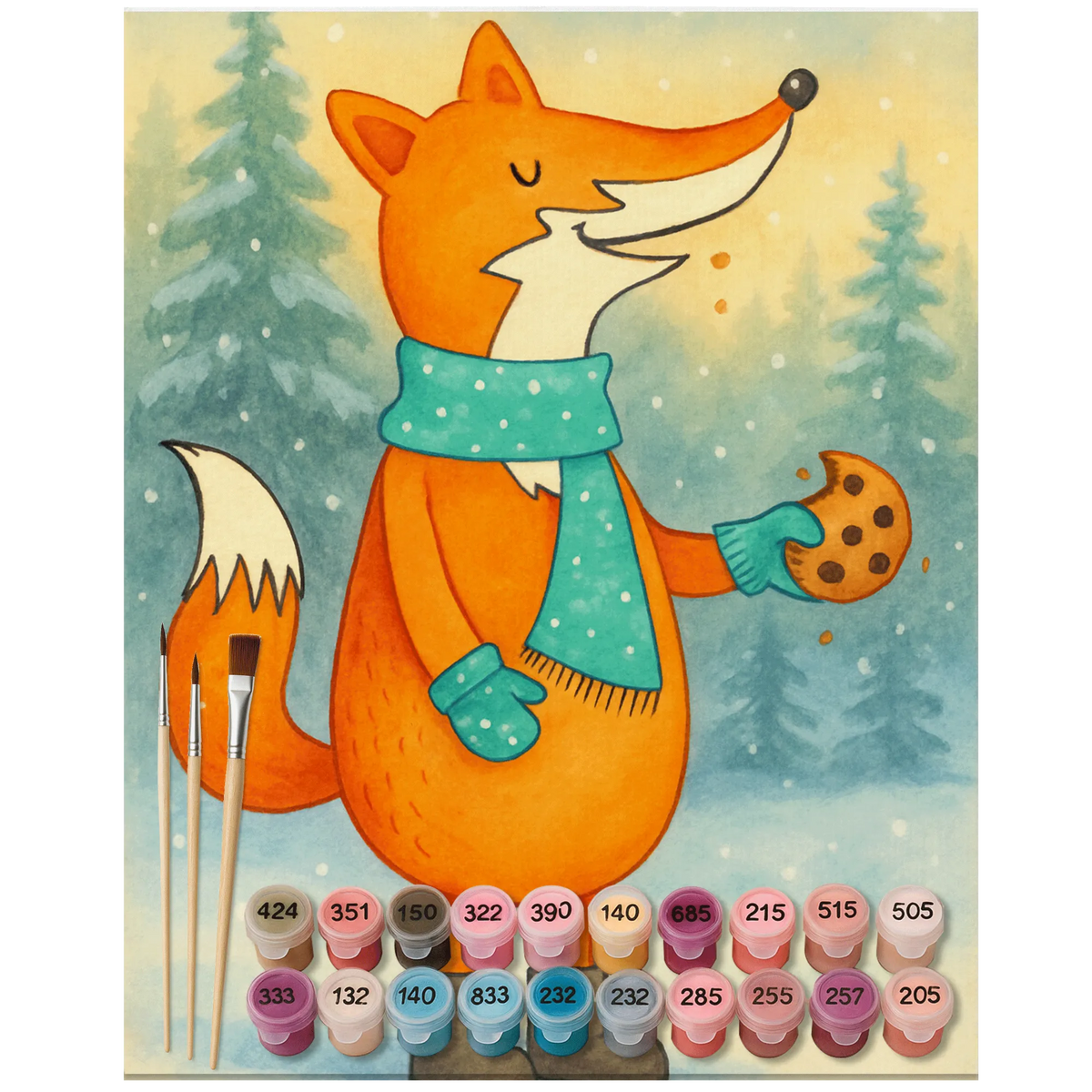 Paint by Numbers Fox biscuit Design Malen nach Zahlen Bild, Malen nach Zahlen, malen nach zahlen set, Zahlenbild, diy set, malen mit zahlen, Malen nach Zahlen Leinwand, malset, leinwand malerei, acryl malset, leinwand malset, DIY Malen nach Zahlen, kreativ set, acrylmalerei set, Acryl Malen nach Zahlen, malerei nach zahlen, Fuchs, Weihnachtszeit, Backen Spruch, Füchse, Winter, Küche Deko, Plätzchen, Kekse, Liebe