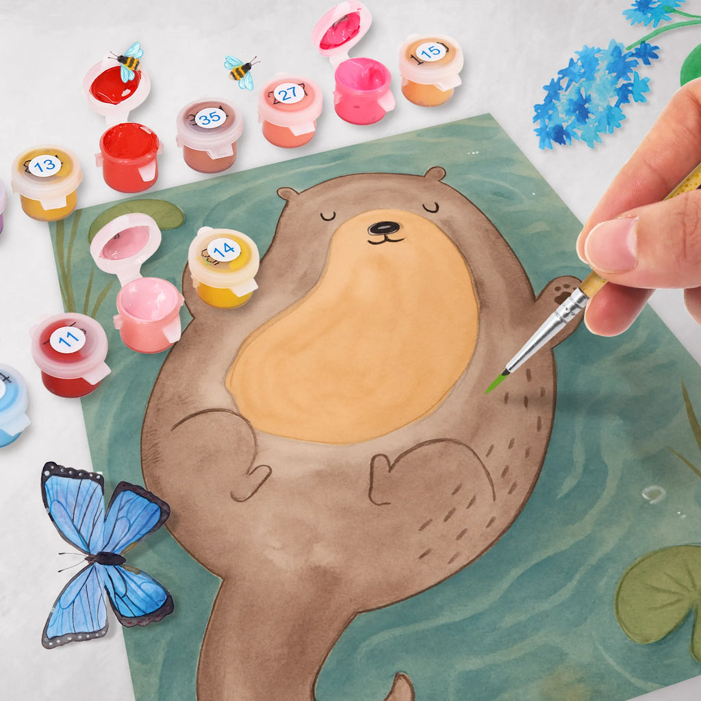 Paint by Numbers otter Embrace Design otter, marten, sea otter, European otter, water mammal, aquatic animal, baby otter, predator, water, otter gifts, animal lover, gift ideas for animal lovers, animal, mammal, water animal, gifts for people in love, Otter Sea Otter Lake Otter