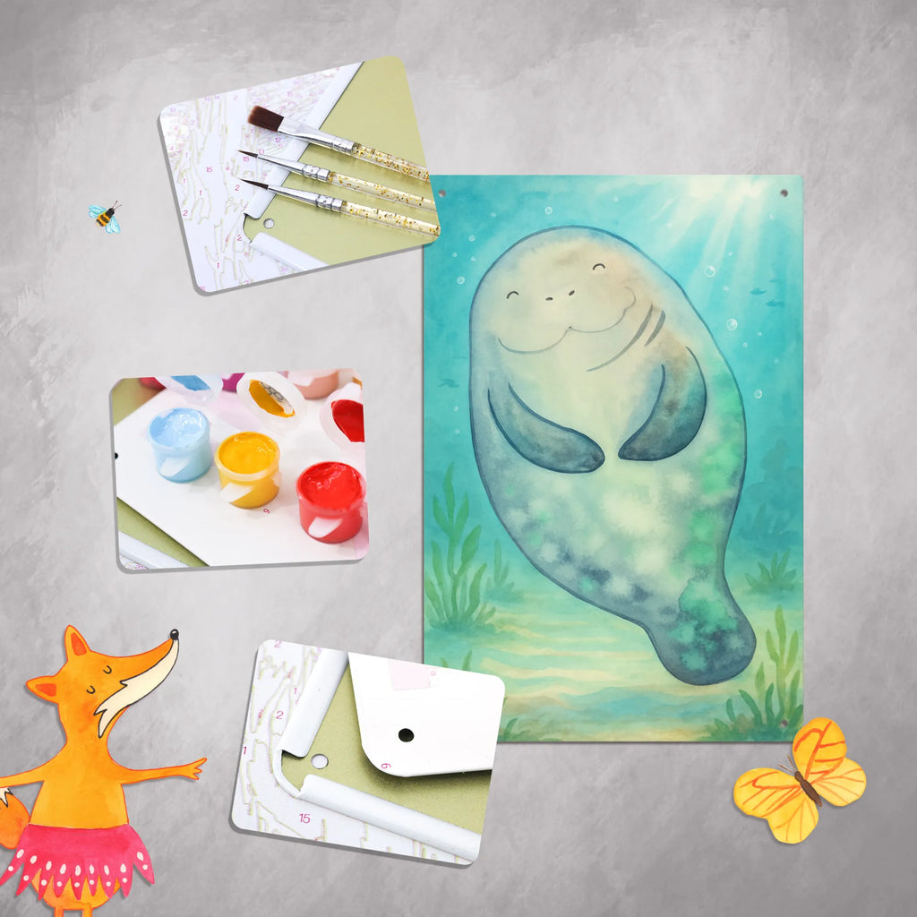 Malen nach Zahlen Metallschild Seekuh Happy Design Bastelidee, Künstler, Kreativität, Ausmalbild, Malen, Baseln, Malen nach Zahlen, DIY, Kunstwerk, Meerestiere, Meer, Urlaub, Selbstliebe, Freundin, Neuanfang, Respekt, Zufrieden, Neustart, Liebeskummer, Seekuh, Achtsamkeit, Seekühe