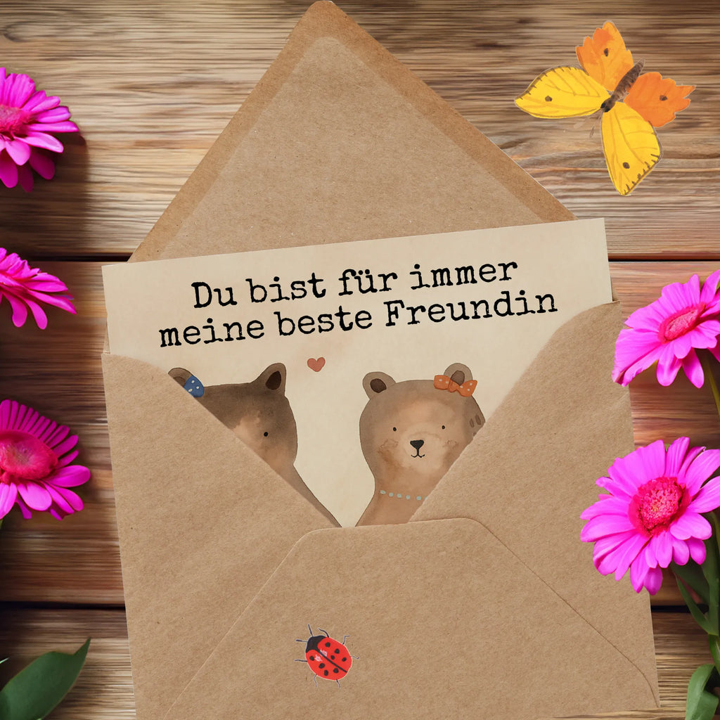 Deluxe Karte Bär Freundin Design Karte, Grußkarte, Klappkarte, Einladungskarte, Glückwunschkarte, Hochzeitskarte, Geburtstagskarte, Hochwertige Grußkarte, Hochwertige Klappkarte, Bär, Teddy, Teddybär, Bär Freundin Beste Freund Liebe Liebesbeweis Verliebt Kumpel Kumpeliene