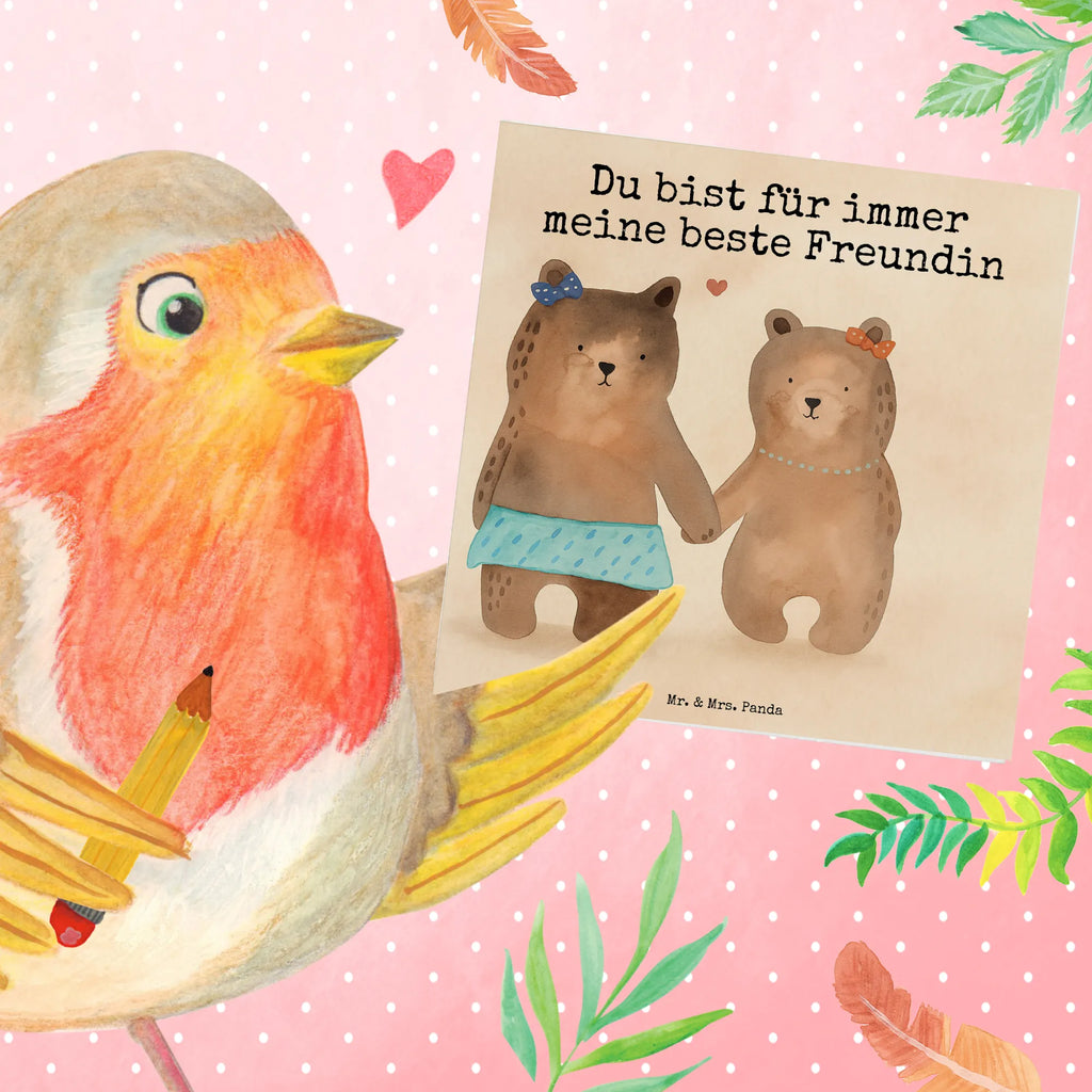 Deluxe Karte Bär Freundin Design Karte, Grußkarte, Klappkarte, Einladungskarte, Glückwunschkarte, Hochzeitskarte, Geburtstagskarte, Hochwertige Grußkarte, Hochwertige Klappkarte, Bär, Teddy, Teddybär, Bär Freundin Beste Freund Liebe Liebesbeweis Verliebt Kumpel Kumpeliene