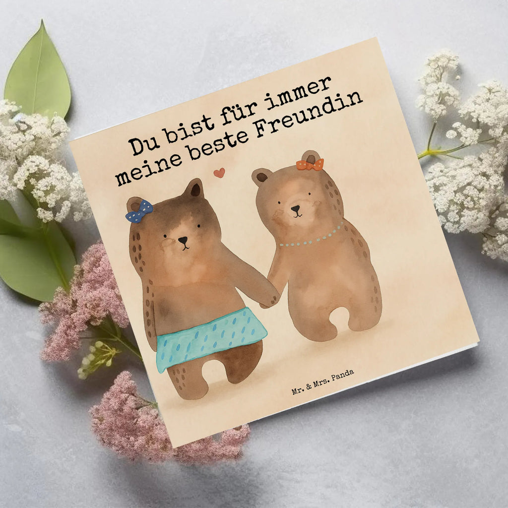 Deluxe Karte Bär Freundin Design Karte, Grußkarte, Klappkarte, Einladungskarte, Glückwunschkarte, Hochzeitskarte, Geburtstagskarte, Hochwertige Grußkarte, Hochwertige Klappkarte, Bär, Teddy, Teddybär, Bär Freundin Beste Freund Liebe Liebesbeweis Verliebt Kumpel Kumpeliene