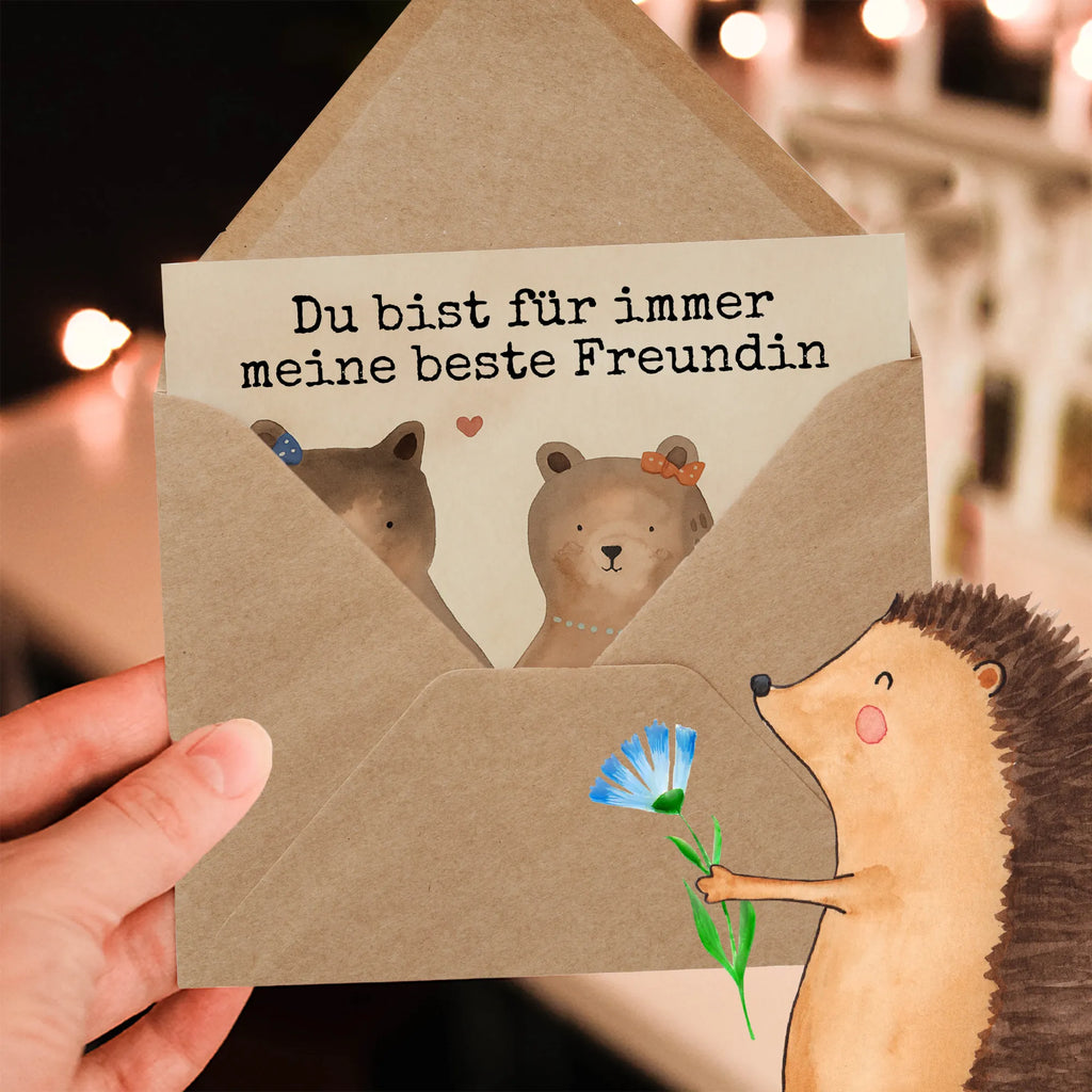 Deluxe Karte Bär Freundin Design Karte, Grußkarte, Klappkarte, Einladungskarte, Glückwunschkarte, Hochzeitskarte, Geburtstagskarte, Hochwertige Grußkarte, Hochwertige Klappkarte, Bär, Teddy, Teddybär, Bär Freundin Beste Freund Liebe Liebesbeweis Verliebt Kumpel Kumpeliene