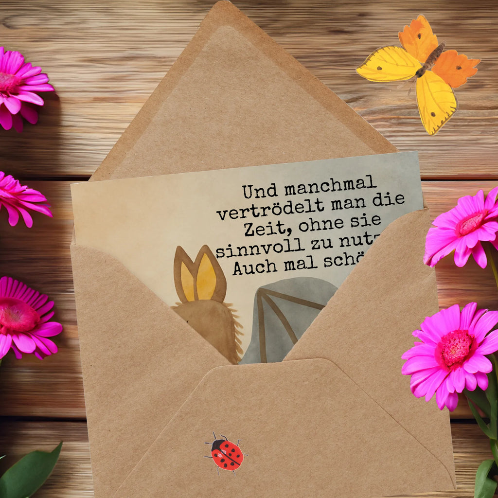 Karta Deluxe Nietoperz siedzenie Design Karte, Grußkarte, Klappkarte, Einladungskarte, Glückwunschkarte, Hochzeitskarte, Geburtstagskarte, Hochwertige Grußkarte, Hochwertige Klappkarte, Tiermotive, Gute Laune, lustige Sprüche, Tiere, Fledermaus, Fledermäuse, Motivation, entspannen