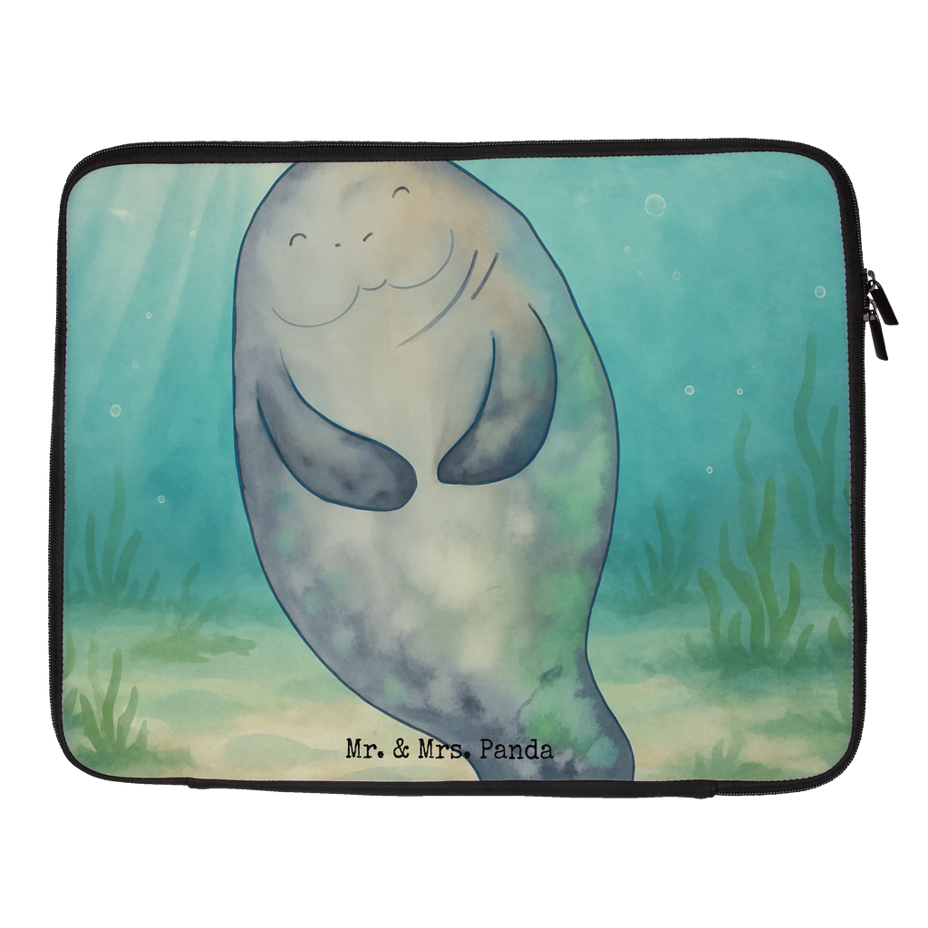 Laptop Bag manatee happy Design Seafood, aquatic animals, ocean, sea, fish, shells, corals, reef, whale, narwhal, sea urchin, lobster, platypus, turtle, manatee, crocodile, orca, shrimp, gifts for seafood lovers, water world, underwater animals, underwater world, vacation, deep sea, seafood fans, gift ideas, seafood decoration, seafood posters, Girlfriend, Satisfaction, Carefulness, New start, Lovesickness, New beginning, Manatees, Respect, Manatee, Self-love