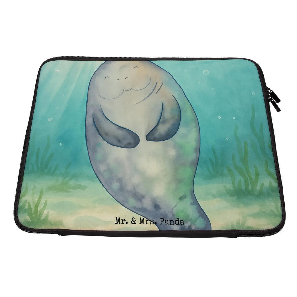 Laptop Bag manatee happy Design Seafood, aquatic animals, ocean, sea, fish, shells, corals, reef, whale, narwhal, sea urchin, lobster, platypus, turtle, manatee, crocodile, orca, shrimp, gifts for seafood lovers, water world, underwater animals, underwater world, vacation, deep sea, seafood fans, gift ideas, seafood decoration, seafood posters, Girlfriend, Satisfaction, Carefulness, New start, Lovesickness, New beginning, Manatees, Respect, Manatee, Self-love