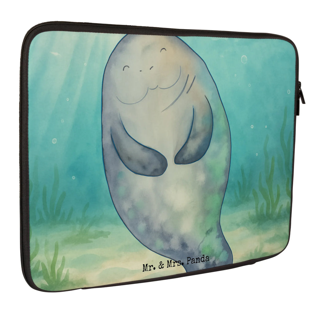 Laptop Bag manatee happy Design Seafood, aquatic animals, ocean, sea, fish, shells, corals, reef, whale, narwhal, sea urchin, lobster, platypus, turtle, manatee, crocodile, orca, shrimp, gifts for seafood lovers, water world, underwater animals, underwater world, vacation, deep sea, seafood fans, gift ideas, seafood decoration, seafood posters, Girlfriend, Satisfaction, Carefulness, New start, Lovesickness, New beginning, Manatees, Respect, Manatee, Self-love