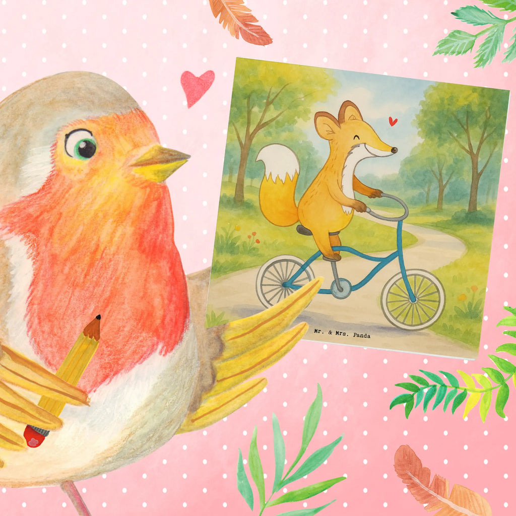 Deluxe Karte Fuchs Fahrrad fahren Design Glückwunschkarte, Hochwertige Grußkarte, Hochzeitskarte, Karte, Grußkarte, Geburtstagskarte, Einladungskarte, Hochwertige Klappkarte, Klappkarte, Geschenk, Sport, Sportart, Hobby, Schenken, Danke, Dankeschön, Auszeichnung, Gewinn, Sportler, Trekking, Mountainbiking, Fahrrad fahren, Radsport, Radeln