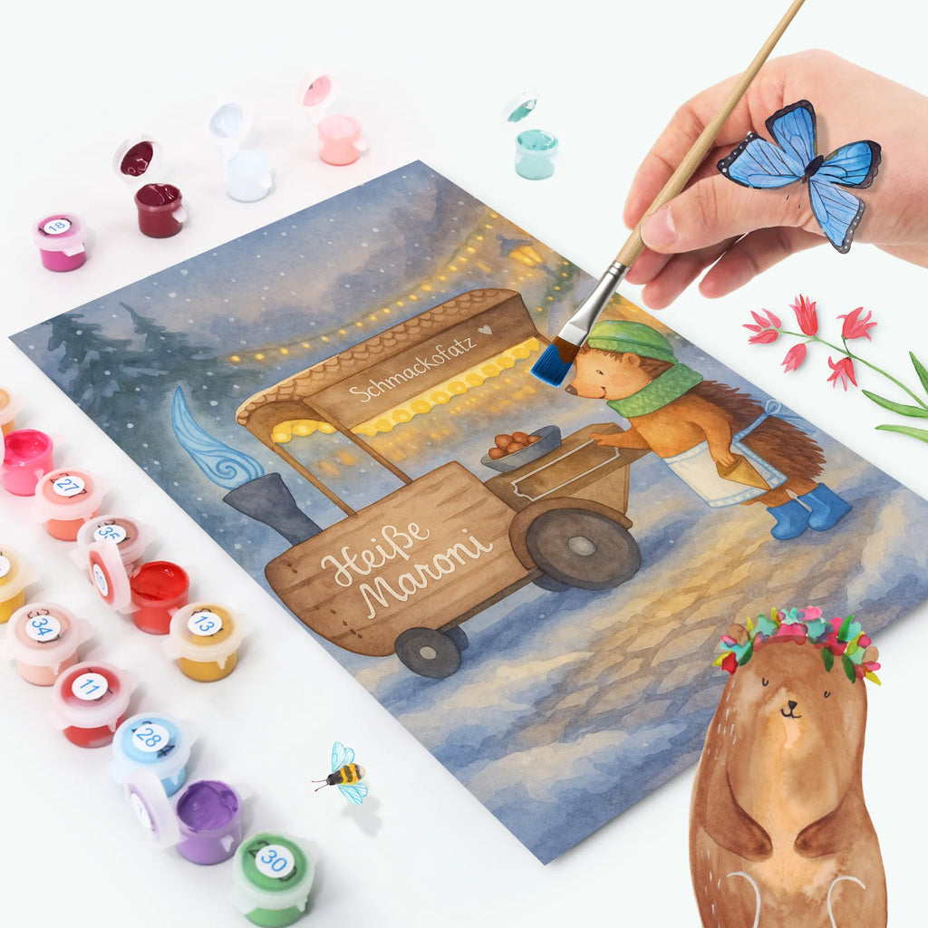 Malen nach Zahlen Igel Maronen Design Künstler, DIY, Malen, Ausmalbild, Baseln, Malen nach Zahlen, Kunstwerk, Bastelidee, Kreativität, Winter, Weihnachten, Weihnachtsdeko, Nikolaus, Advent, Heiligabend, Wintermotiv, Weihnachtsmarkt, Kastanien, Duft, Maronen