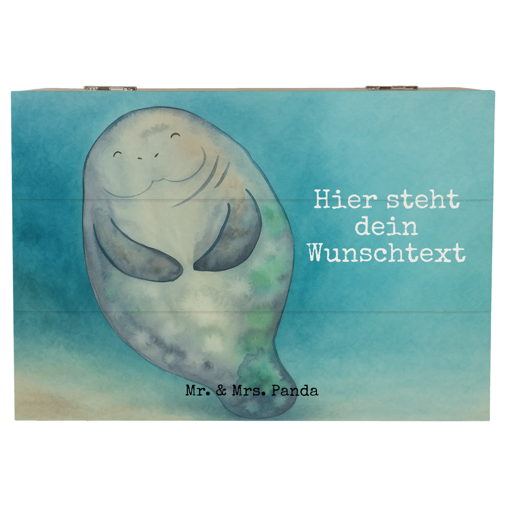 Personalizowane drewniane pudełko morska krowa Szczęśliwy Design Zwierzeta morskie, Morze, Wakacje