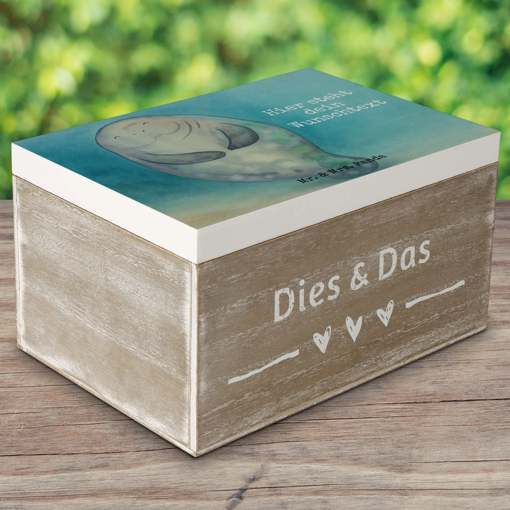 Personalizowane drewniane pudełko morska krowa Szczęśliwy Design Zwierzeta morskie, Morze, Wakacje