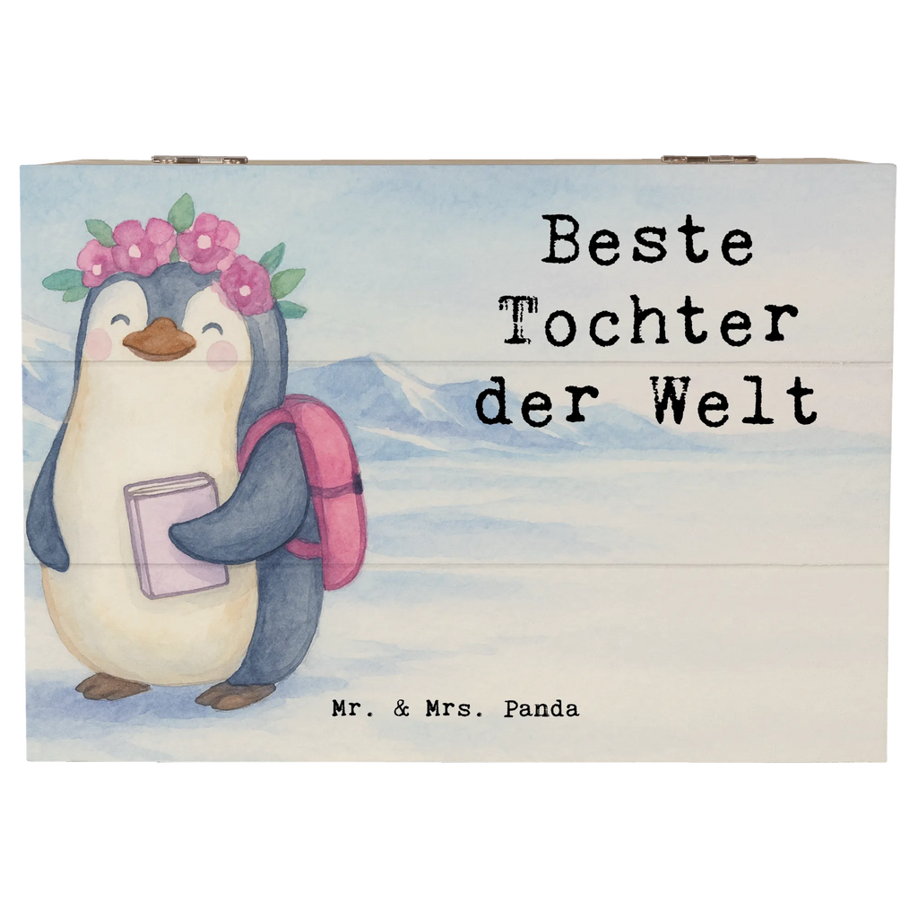 Holzkiste Pinguin Beste Tochter der Welt Design Aufbewahrungsbox, Schatzkiste, Schatulle, Geschenkdose, Holzkiste, Kiste, Erinnerungsbox, Geschenkbox, Erinnerungskiste, Truhe, Dekokiste, XXL, für, Dankeschön, Geschenk, Schenken, Geburtstag, Geburtstagsgeschenk, Geschenkidee, Danke, Bedanken, Mitbringsel, Freude machen, Geschenktipp, Kleine, Töchterchen, Belohnung, Vater, Tochter, Töchter, Kind, Kinder, Geburt, Familie, Mutter