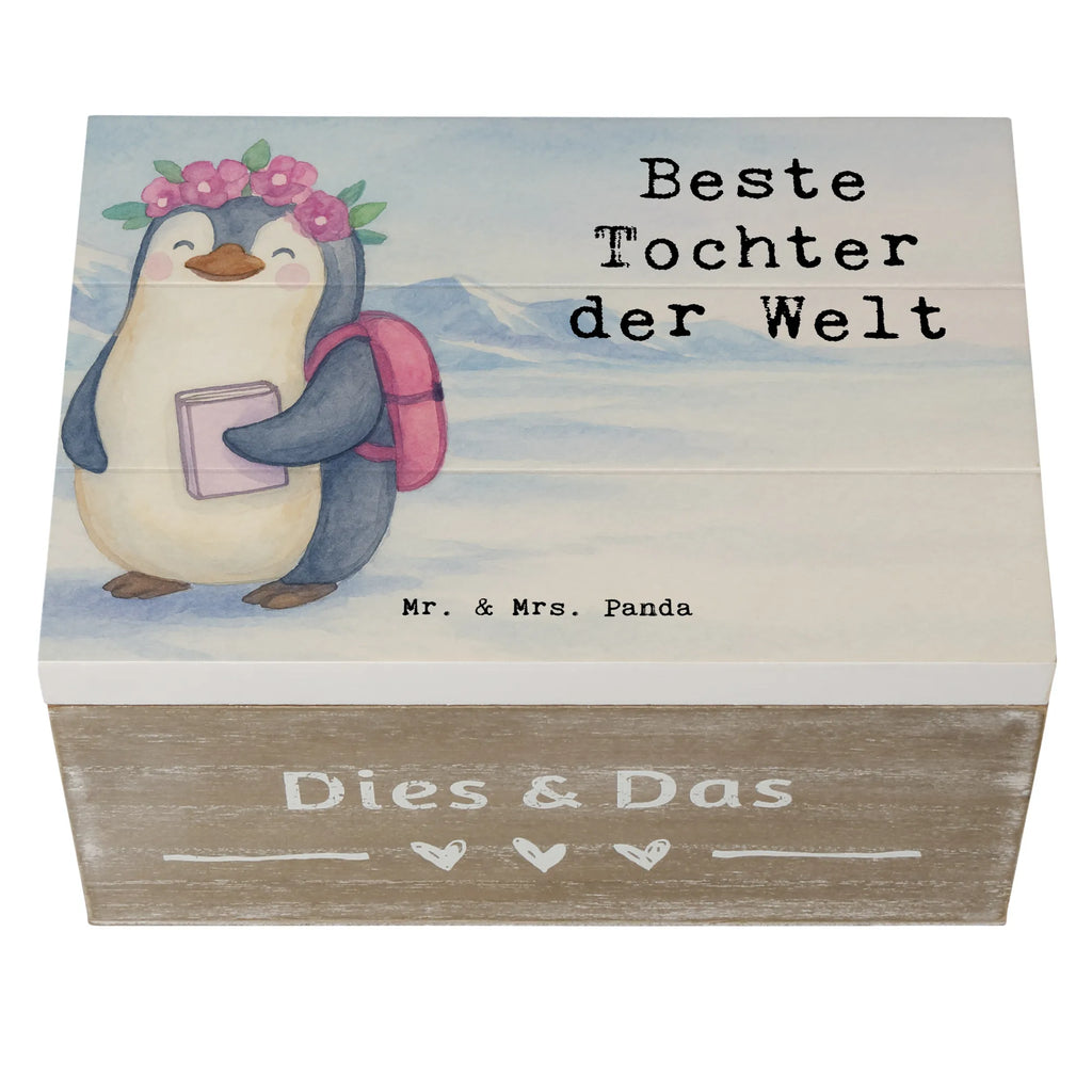 Holzkiste Pinguin Beste Tochter der Welt Design Aufbewahrungsbox, Schatzkiste, Schatulle, Geschenkdose, Holzkiste, Kiste, Erinnerungsbox, Geschenkbox, Erinnerungskiste, Truhe, Dekokiste, XXL, für, Dankeschön, Geschenk, Schenken, Geburtstag, Geburtstagsgeschenk, Geschenkidee, Danke, Bedanken, Mitbringsel, Freude machen, Geschenktipp, Kleine, Töchterchen, Belohnung, Vater, Tochter, Töchter, Kind, Kinder, Geburt, Familie, Mutter