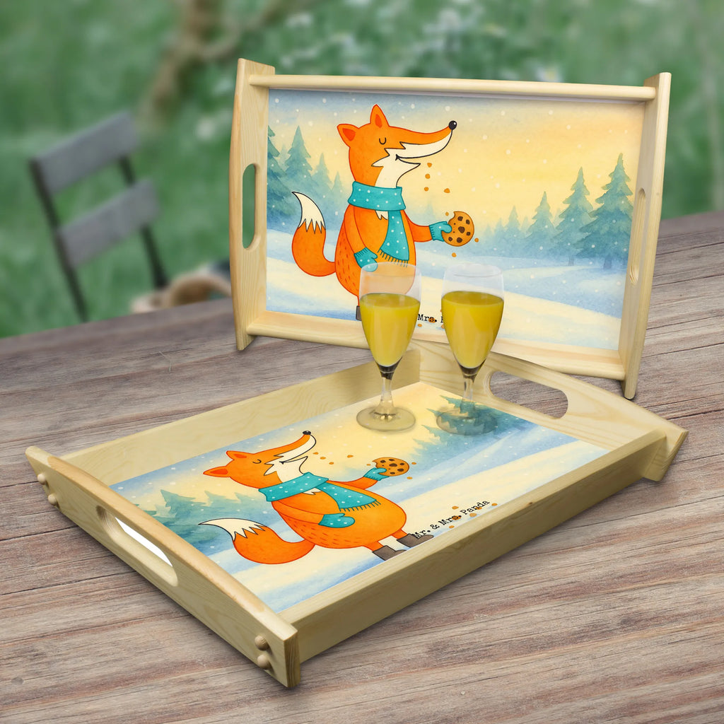 Küchentablett Fuchs Keks Design Frühstückstablett, Serviertablett, Küchentablett, Dekotablett, Holztablett, Tablett, Fuchs, Füchse, Winter, Plätzchen, Küche Deko, Weihnachtszeit, Liebe, Kekse, Backen Spruch