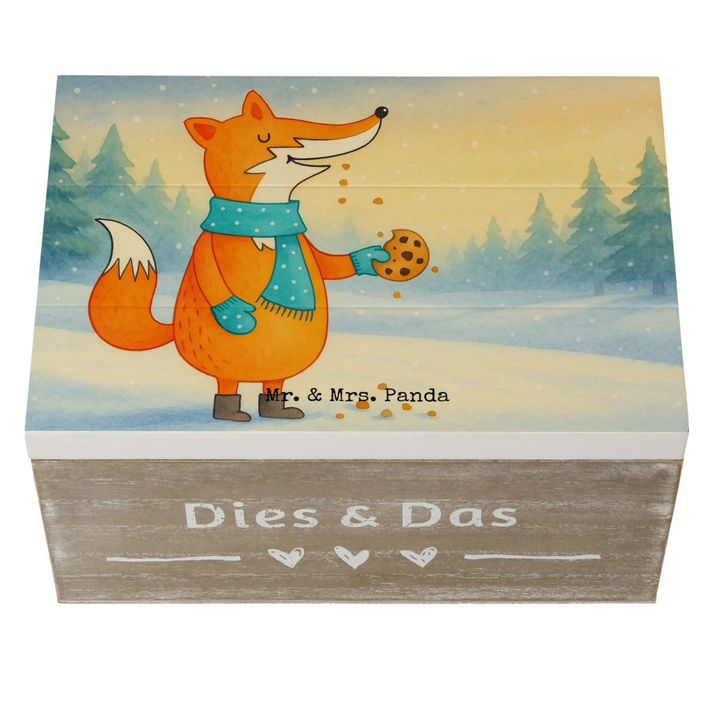 Holzkiste Fuchs Keks Design Truhe, Geschenkbox, Schatzkiste, Holzkiste, Erinnerungskiste, Erinnerungsbox, Dekokiste, Aufbewahrungsbox, Schatulle, Kiste, XXL, Geschenkdose, Fuchs, Winter, Plätzchen, Weihnachtszeit, Backen Spruch, Füchse, Liebe, Kekse, Küche Deko