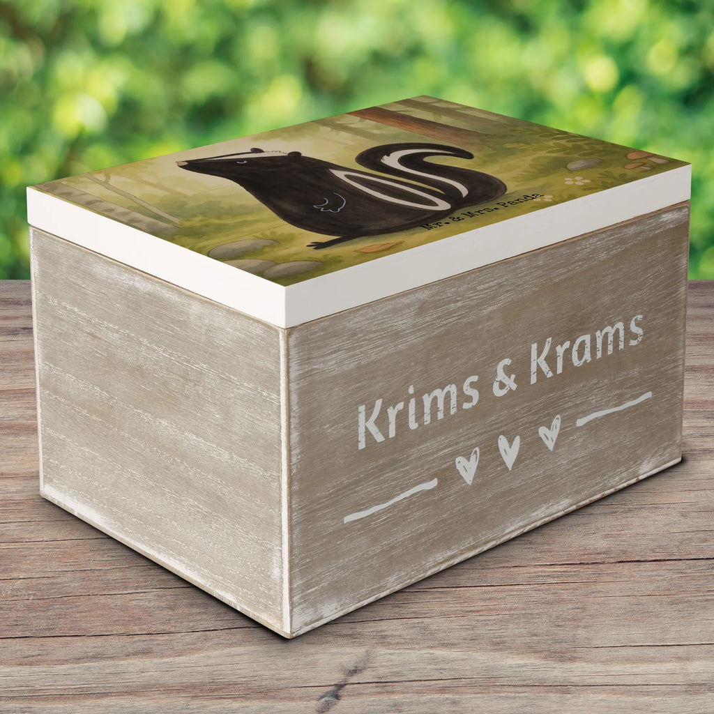 Holzkiste Stinktier Sitzen Design Holzkiste, Erinnerungsbox, Dekokiste, Schatulle, Erinnerungskiste, Kiste, XXL, Aufbewahrungsbox, Geschenkdose, Truhe, Schatzkiste, Geschenkbox, Stinktier, Skunk, Stinki, Raubtier, Spruch, Stinker, Büro, Recht, Wildtier, Besserwisser