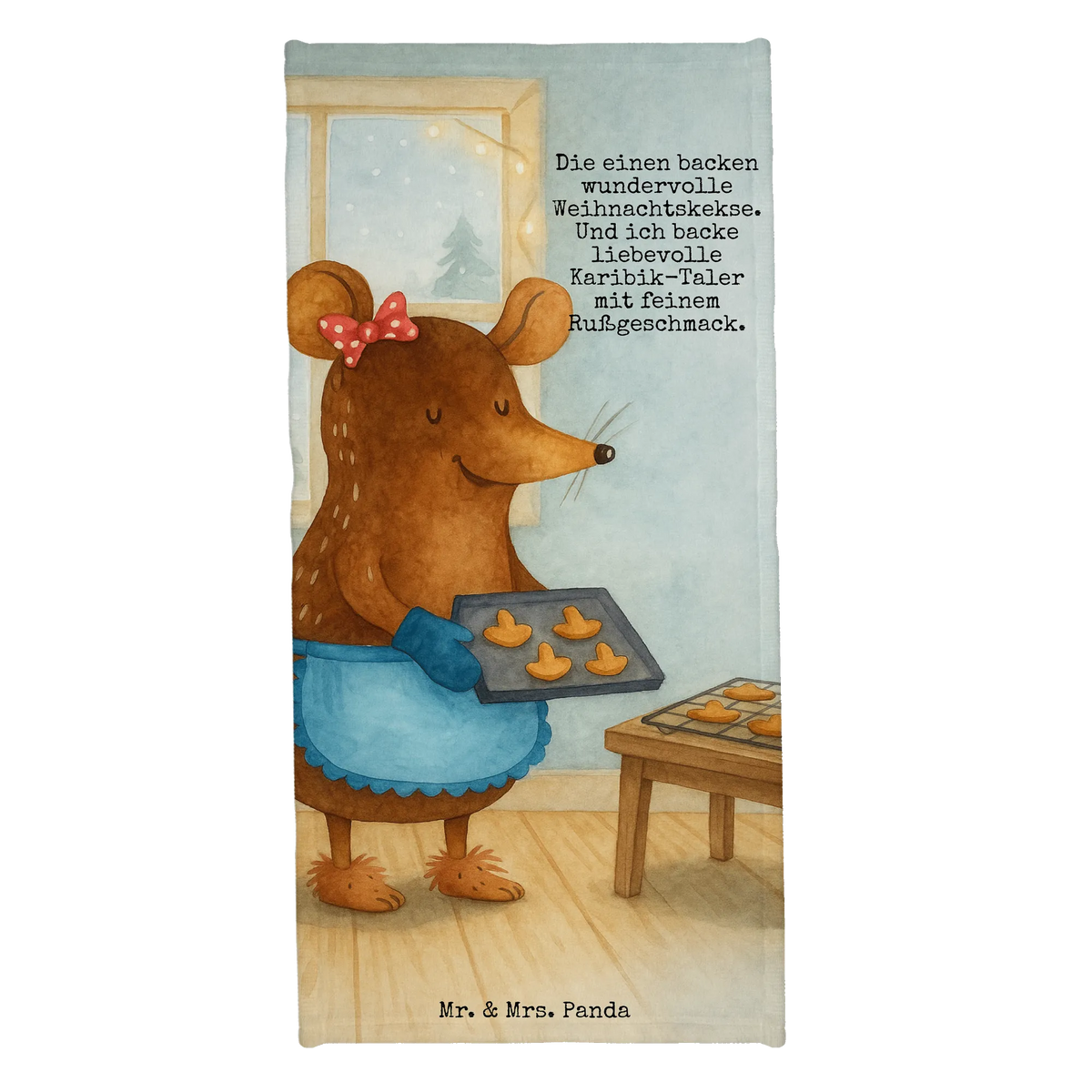 Hand towel Mouse Cookies Design Christmas time, snow, christmas baking, baking, christmas cookies, cookies, mouse