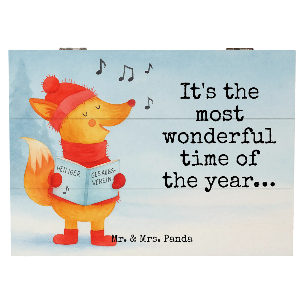 Holzkiste Fuchs Sänger Design Schatzkiste, Truhe, Kiste, Geschenkdose, Schatulle, Erinnerungsbox, Holzkiste, XXL, Dekokiste, Erinnerungskiste, Geschenkbox, Aufbewahrungsbox, Winter, Weihnachten, Weihnachtsdeko, Nikolaus, Advent, Heiligabend, Wintermotiv, Füchse, Fuchs, Weihnachtslieder, Sänger, Singen, Geschenk Sänger