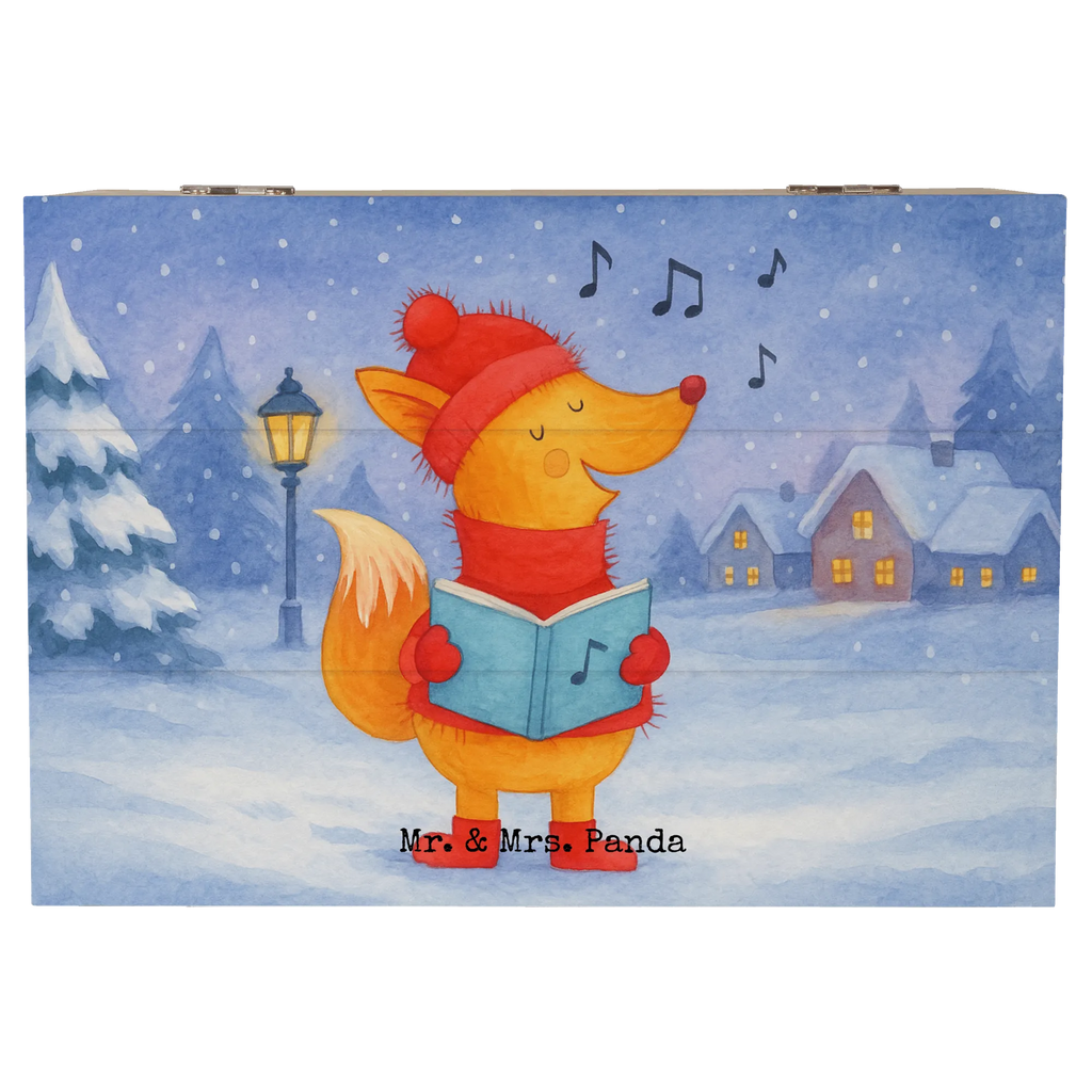 Holzkiste Fuchs Sänger Design Schatzkiste, Truhe, Kiste, Geschenkdose, Schatulle, Erinnerungsbox, Holzkiste, XXL, Dekokiste, Erinnerungskiste, Geschenkbox, Aufbewahrungsbox, Winter, Weihnachten, Weihnachtsdeko, Nikolaus, Advent, Heiligabend, Wintermotiv, Füchse, Fuchs, Weihnachtslieder, Sänger, Singen, Geschenk Sänger