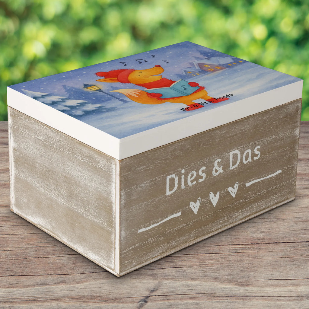 Holzkiste Fuchs Sänger Design Schatzkiste, Truhe, Kiste, Geschenkdose, Schatulle, Erinnerungsbox, Holzkiste, XXL, Dekokiste, Erinnerungskiste, Geschenkbox, Aufbewahrungsbox, Winter, Weihnachten, Weihnachtsdeko, Nikolaus, Advent, Heiligabend, Wintermotiv, Füchse, Fuchs, Weihnachtslieder, Sänger, Singen, Geschenk Sänger
