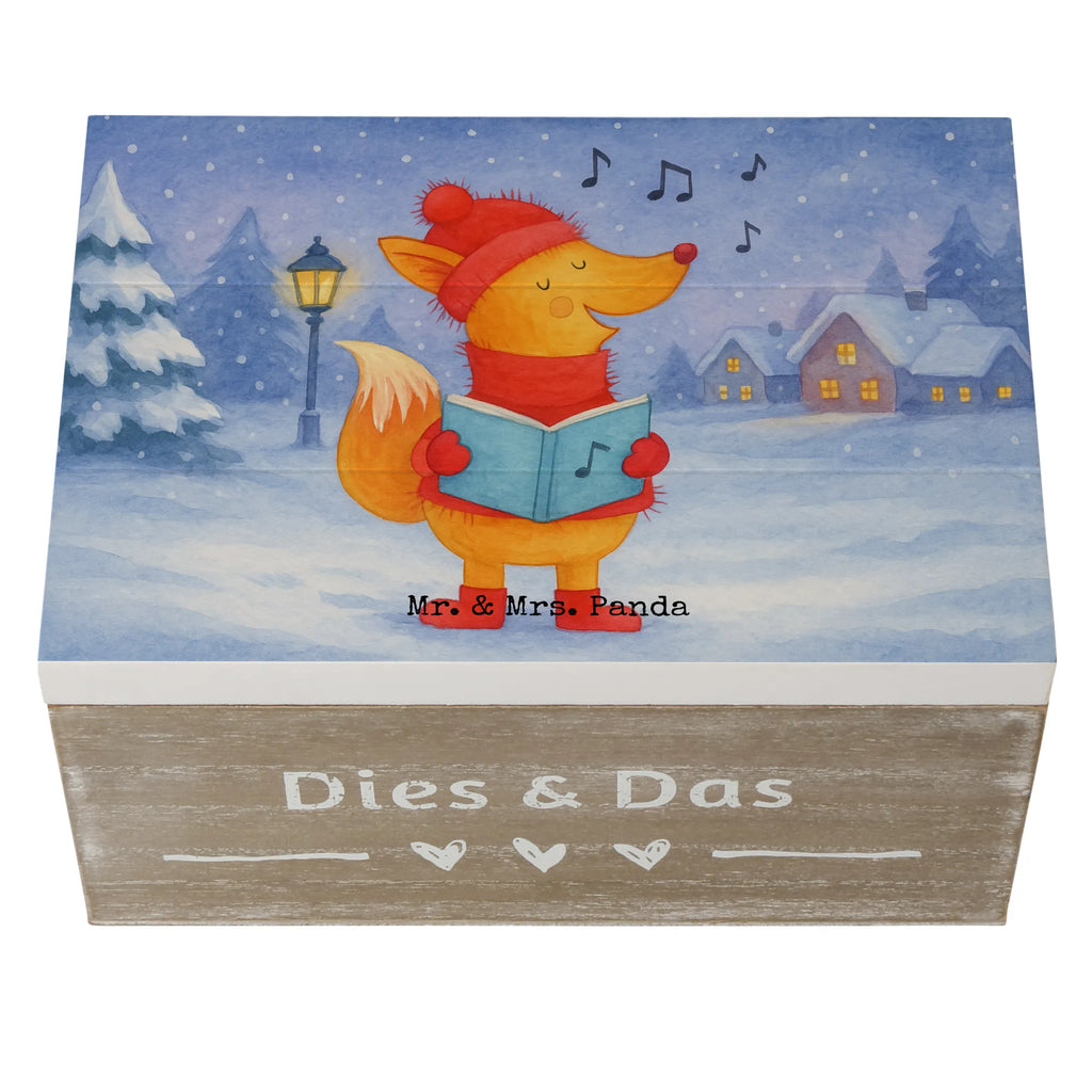 Holzkiste Fuchs Sänger Design Schatzkiste, Truhe, Kiste, Geschenkdose, Schatulle, Erinnerungsbox, Holzkiste, XXL, Dekokiste, Erinnerungskiste, Geschenkbox, Aufbewahrungsbox, Winter, Weihnachten, Weihnachtsdeko, Nikolaus, Advent, Heiligabend, Wintermotiv, Füchse, Fuchs, Weihnachtslieder, Sänger, Singen, Geschenk Sänger