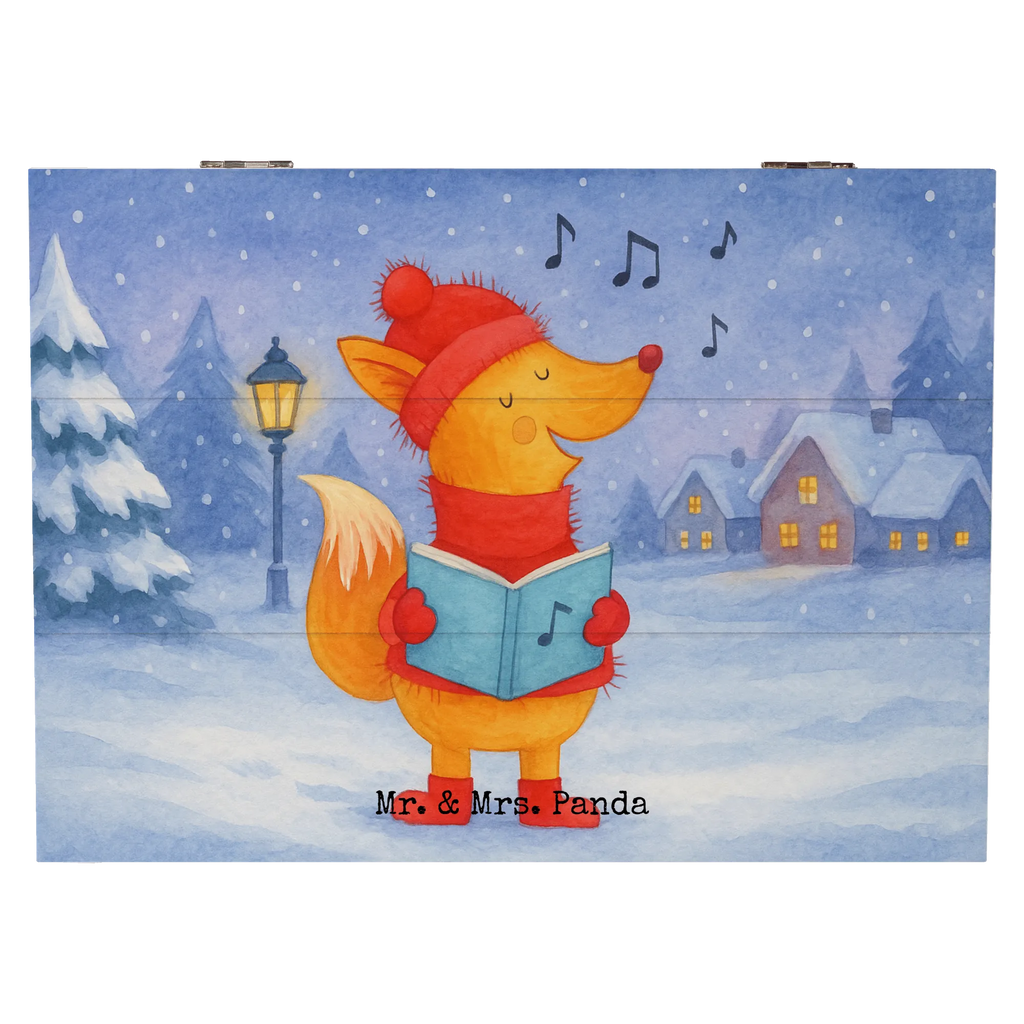 Holzkiste Fuchs Sänger Design Schatzkiste, Truhe, Kiste, Geschenkdose, Schatulle, Erinnerungsbox, Holzkiste, XXL, Dekokiste, Erinnerungskiste, Geschenkbox, Aufbewahrungsbox, Winter, Weihnachten, Weihnachtsdeko, Nikolaus, Advent, Heiligabend, Wintermotiv, Füchse, Fuchs, Weihnachtslieder, Sänger, Singen, Geschenk Sänger