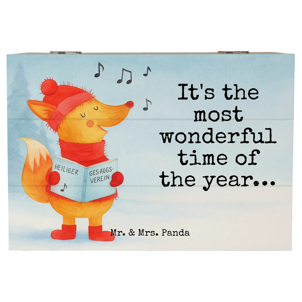 Holzkiste Fuchs Sänger Design Schatzkiste, Truhe, Kiste, Geschenkdose, Schatulle, Erinnerungsbox, Holzkiste, XXL, Dekokiste, Erinnerungskiste, Geschenkbox, Aufbewahrungsbox, Winter, Weihnachten, Weihnachtsdeko, Nikolaus, Advent, Heiligabend, Wintermotiv, Füchse, Fuchs, Weihnachtslieder, Sänger, Singen, Geschenk Sänger