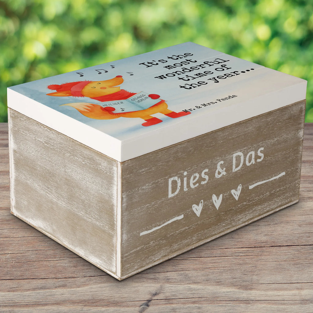Holzkiste Fuchs Sänger Design Schatzkiste, Truhe, Kiste, Geschenkdose, Schatulle, Erinnerungsbox, Holzkiste, XXL, Dekokiste, Erinnerungskiste, Geschenkbox, Aufbewahrungsbox, Winter, Weihnachten, Weihnachtsdeko, Nikolaus, Advent, Heiligabend, Wintermotiv, Füchse, Fuchs, Weihnachtslieder, Sänger, Singen, Geschenk Sänger