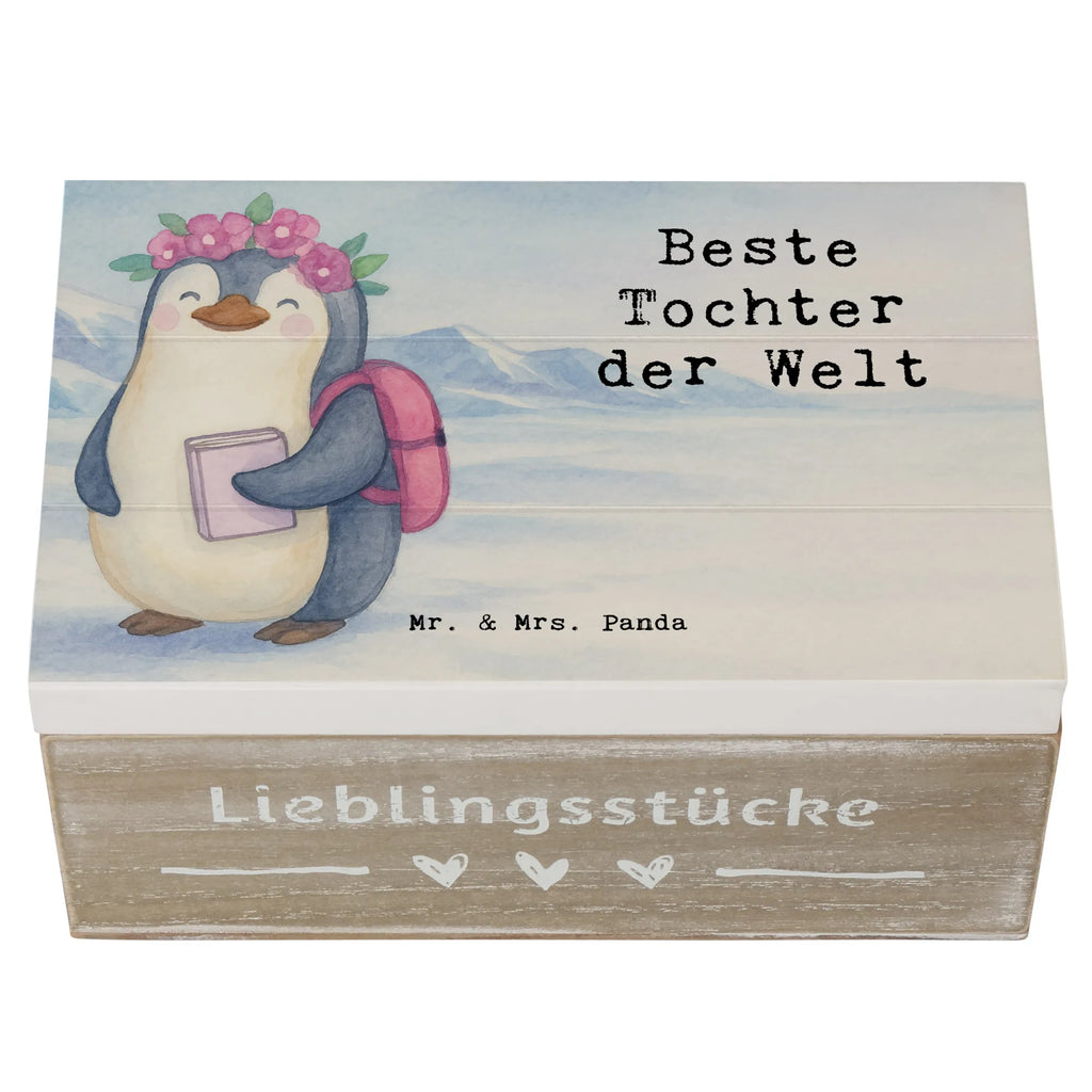 Holzkiste Pinguin Beste Tochter der Welt Design Aufbewahrungsbox, Schatzkiste, Schatulle, Geschenkdose, Holzkiste, Kiste, Erinnerungsbox, Geschenkbox, Erinnerungskiste, Truhe, Dekokiste, XXL, für, Dankeschön, Geschenk, Schenken, Geburtstag, Geburtstagsgeschenk, Geschenkidee, Danke, Bedanken, Mitbringsel, Freude machen, Geschenktipp, Kleine, Töchterchen, Belohnung, Vater, Tochter, Töchter, Kind, Kinder, Geburt, Familie, Mutter