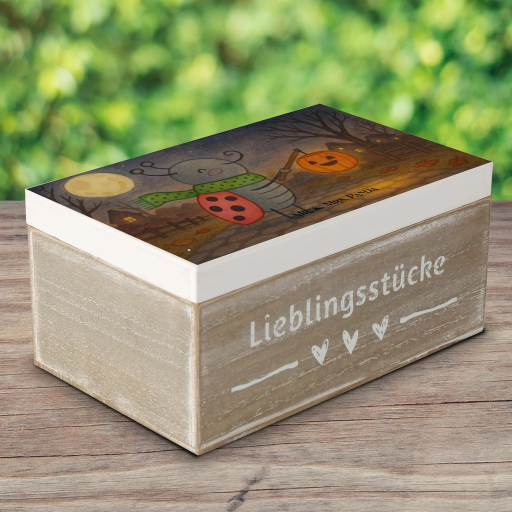 Holzkiste Smörle Laterne Design Schatulle, Erinnerungskiste, Schatzkiste, Truhe, XXL, Holzkiste, Erinnerungsbox, Kiste, Geschenkbox, Dekokiste, Geschenkdose, Aufbewahrungsbox, Halloween, Deko, Martinssingen, Dekoration, Geschenke, Schenken, Laterne, Herbst, Marienkäfer