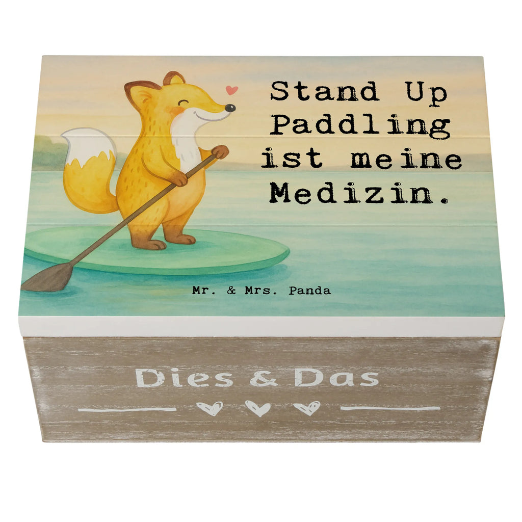 Holzkiste Fuchs Stand Up Paddling Design Erinnerungsbox, Geschenkbox, XXL, Dekokiste, Aufbewahrungsbox, Kiste, Geschenkdose, Erinnerungskiste, Truhe, Holzkiste, Schatzkiste, Schatulle, Geschenk, Sport, Sportart, Hobby, Schenken, Danke, Dankeschön, Auszeichnung, Gewinn, Sportler, Stand up paddle, SUB, subben, Stand Up Paddling, Paddle Boarding