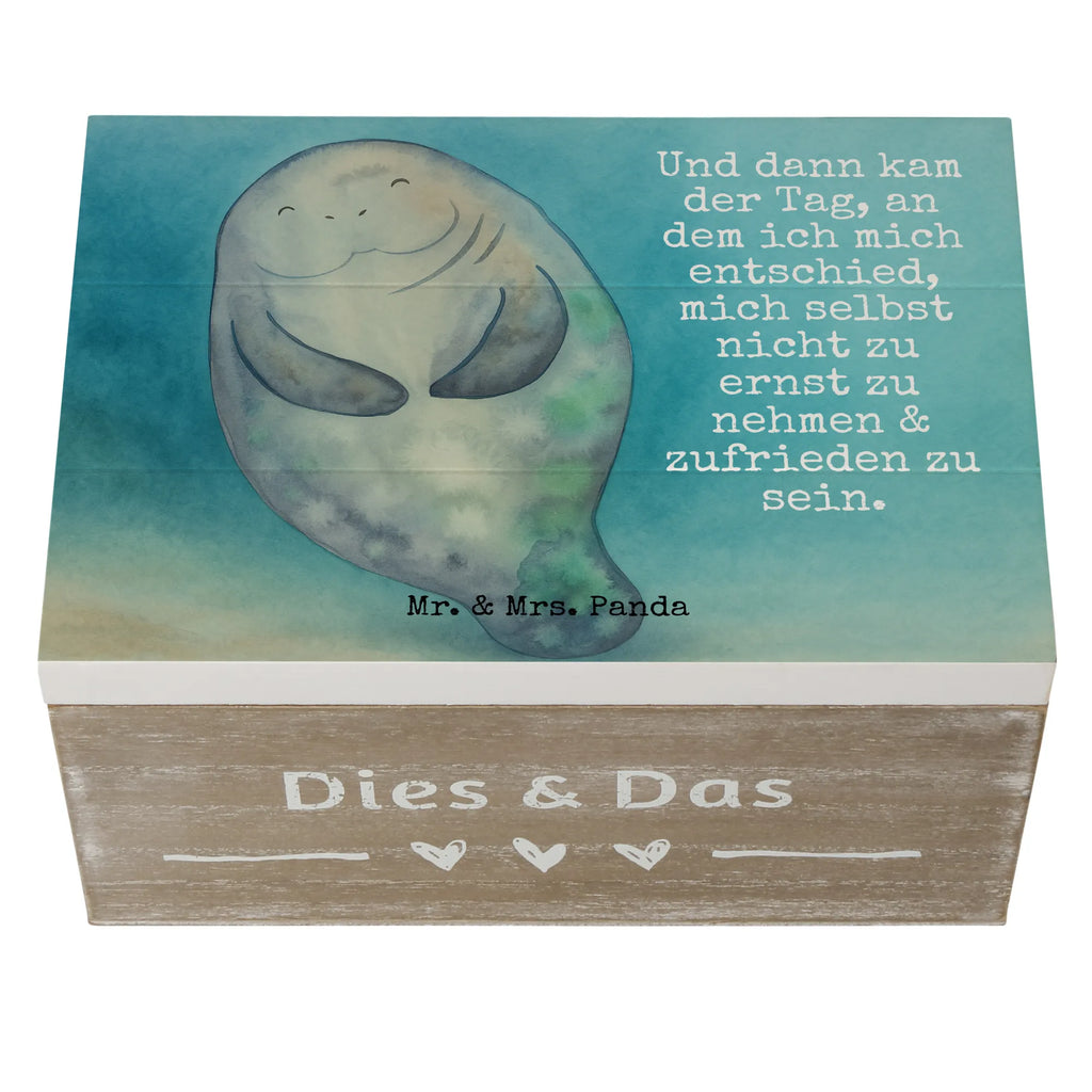 Holzkiste Seekuh Happy Design Kiste, Dekokiste, Aufbewahrungsbox, Schatulle, Erinnerungsbox, Geschenkdose, XXL, Erinnerungskiste, Schatzkiste, Truhe, Geschenkbox, Holzkiste, Meerestiere, Meer, Urlaub, Achtsamkeit, Zufrieden, Neuanfang, Freundin, Respekt, Neustart, Seekühe, Selbstliebe, Liebeskummer, Seekuh