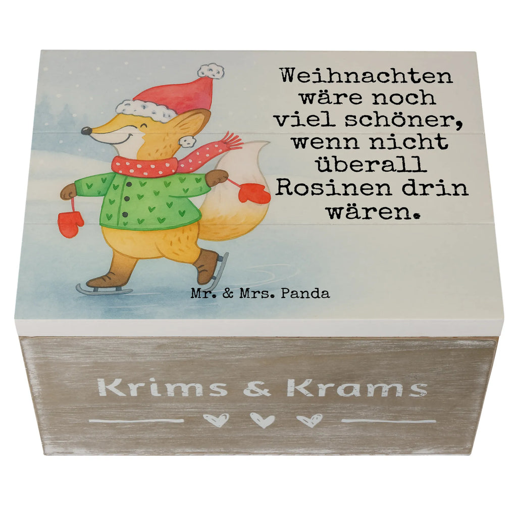 Holzkiste Fuchs  Schlittschuhe Design Geschenkbox, Truhe, Aufbewahrungsbox, Geschenkdose, Schatzkiste, Kiste, Dekokiste, Erinnerungskiste, Holzkiste, Erinnerungsbox, Schatulle, XXL, Winter, Weihnachten, Weihnachtsdeko, Nikolaus, Advent, Heiligabend, Wintermotiv, Tannenbaum, Weihnachtsbaum, Weihnachtszeit, Weihnachtstage, Weihnachtsmann