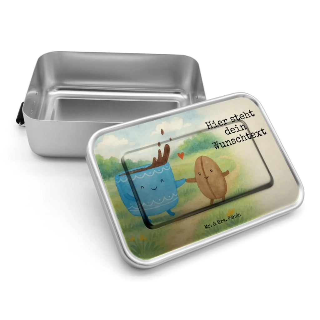 Spersonalizowany metalowy pojemnik na lunch kawa ziarno Design Brotbox, Kindergarten, Schule, Brotdose mit Namen, Brotdose, Brotbox mit Namen, Uni, Geschenk mit Namen, Tiermotive, Gute Laune, lustige Sprüche, Tiere, Kaffeebohne, Kaffee, Zufriedenheit, Glück, Genuss