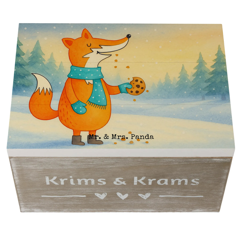 Holzkiste Fuchs Keks Design Truhe, Geschenkbox, Schatzkiste, Holzkiste, Erinnerungskiste, Erinnerungsbox, Dekokiste, Aufbewahrungsbox, Schatulle, Kiste, XXL, Geschenkdose, Fuchs, Winter, Plätzchen, Weihnachtszeit, Backen Spruch, Füchse, Liebe, Kekse, Küche Deko