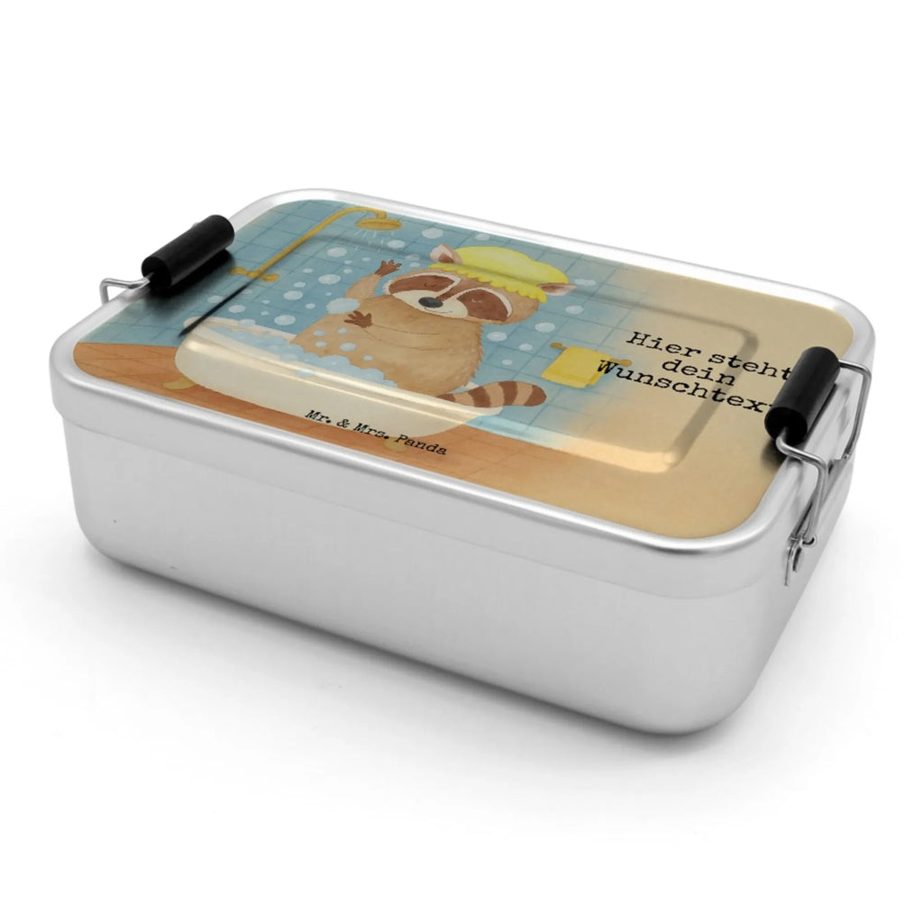 Personalized Metal Lunch Box Raccoon Design Brotdose, Brotdose mit Namen, Kindergarten, Schule, Brotbox, Uni, Brotbox mit Namen, Geschenk mit Namen, Tiermotive, Gute Laune, lustige Sprüche, Tiere, Waschbär, waschen, Tagträumen, Seifenblasen, Fröhlich, Plan