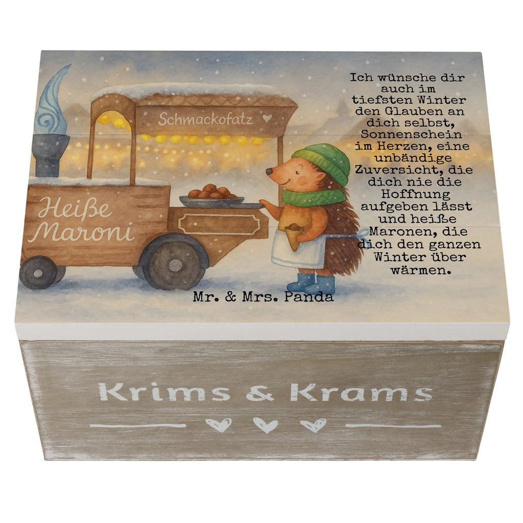 Holzkiste Igel Maronen Design Kiste, Holzkiste, Erinnerungsbox, Geschenkdose, Schatulle, Truhe, Aufbewahrungsbox, Geschenkbox, Schatzkiste, Erinnerungskiste, Dekokiste, XXL, Winter, Weihnachten, Weihnachtsdeko, Nikolaus, Advent, Heiligabend, Wintermotiv, Maronen, Duft, Kastanien, Weihnachtsmarkt