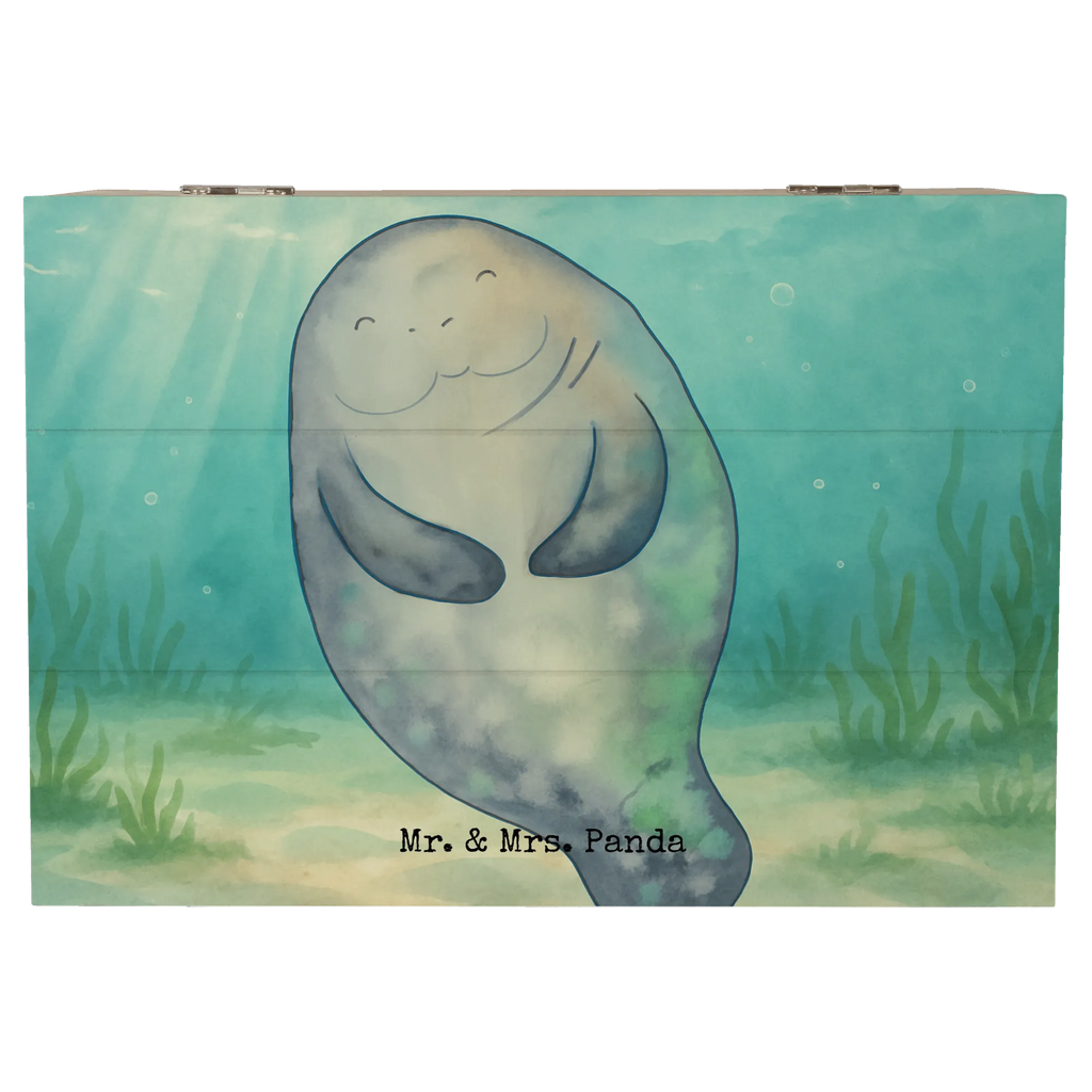 Holzkiste Seekuh Happy Design Kiste, Dekokiste, Aufbewahrungsbox, Schatulle, Erinnerungsbox, Geschenkdose, XXL, Erinnerungskiste, Schatzkiste, Truhe, Geschenkbox, Holzkiste, Meerestiere, Meer, Urlaub, Achtsamkeit, Zufrieden, Neuanfang, Freundin, Respekt, Neustart, Seekühe, Selbstliebe, Liebeskummer, Seekuh