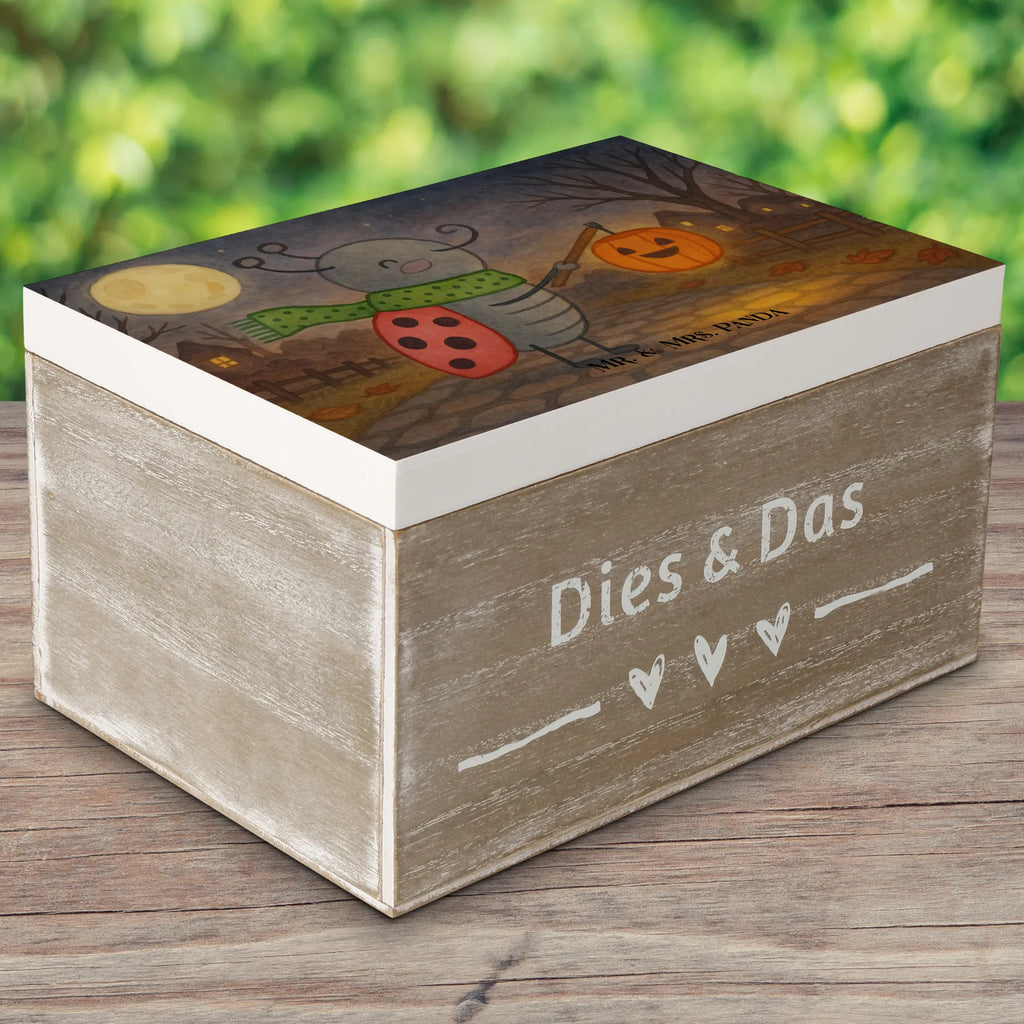 Holzkiste Smörle Laterne Design Schatulle, Erinnerungskiste, Schatzkiste, Truhe, XXL, Holzkiste, Erinnerungsbox, Kiste, Geschenkbox, Dekokiste, Geschenkdose, Aufbewahrungsbox, Halloween, Deko, Martinssingen, Dekoration, Geschenke, Schenken, Laterne, Herbst, Marienkäfer