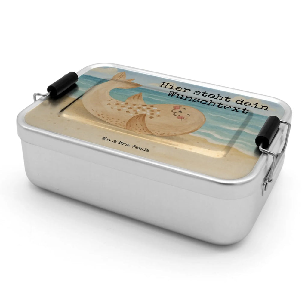Spersonalizowany metalowy pojemnik na lunch foka Leżeć Design Geschenk mit Namen, Brotdose, Kindergarten, Schule, Uni, Brotbox, Brotbox mit Namen, Brotdose mit Namen, Tiermotive, Gute Laune, lustige Sprüche, Tiere, Ostsee, Lachen, Robbe, Strand, Robben, Nordsee, Freude, Meerestier, Seehund
