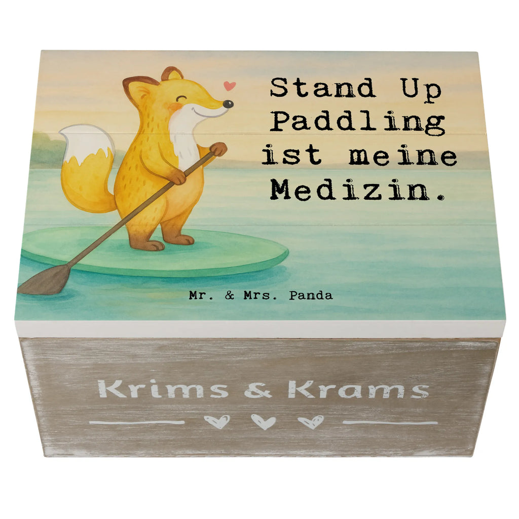 Holzkiste Fuchs Stand Up Paddling Design Erinnerungsbox, Geschenkbox, XXL, Dekokiste, Aufbewahrungsbox, Kiste, Geschenkdose, Erinnerungskiste, Truhe, Holzkiste, Schatzkiste, Schatulle, Geschenk, Sport, Sportart, Hobby, Schenken, Danke, Dankeschön, Auszeichnung, Gewinn, Sportler, Stand up paddle, SUB, subben, Stand Up Paddling, Paddle Boarding