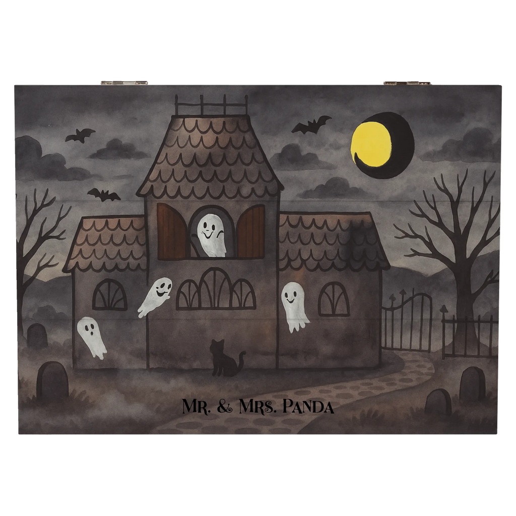 Holzkiste Geister Villa Design Holzkiste, Geschenkbox, XXL, Schatzkiste, Geschenkdose, Erinnerungsbox, Dekokiste, Aufbewahrungsbox, Erinnerungskiste, Truhe, Kiste, Schatulle, Halloween, Deko, Martinssingen, Dekoration, Geschenke, Schenken