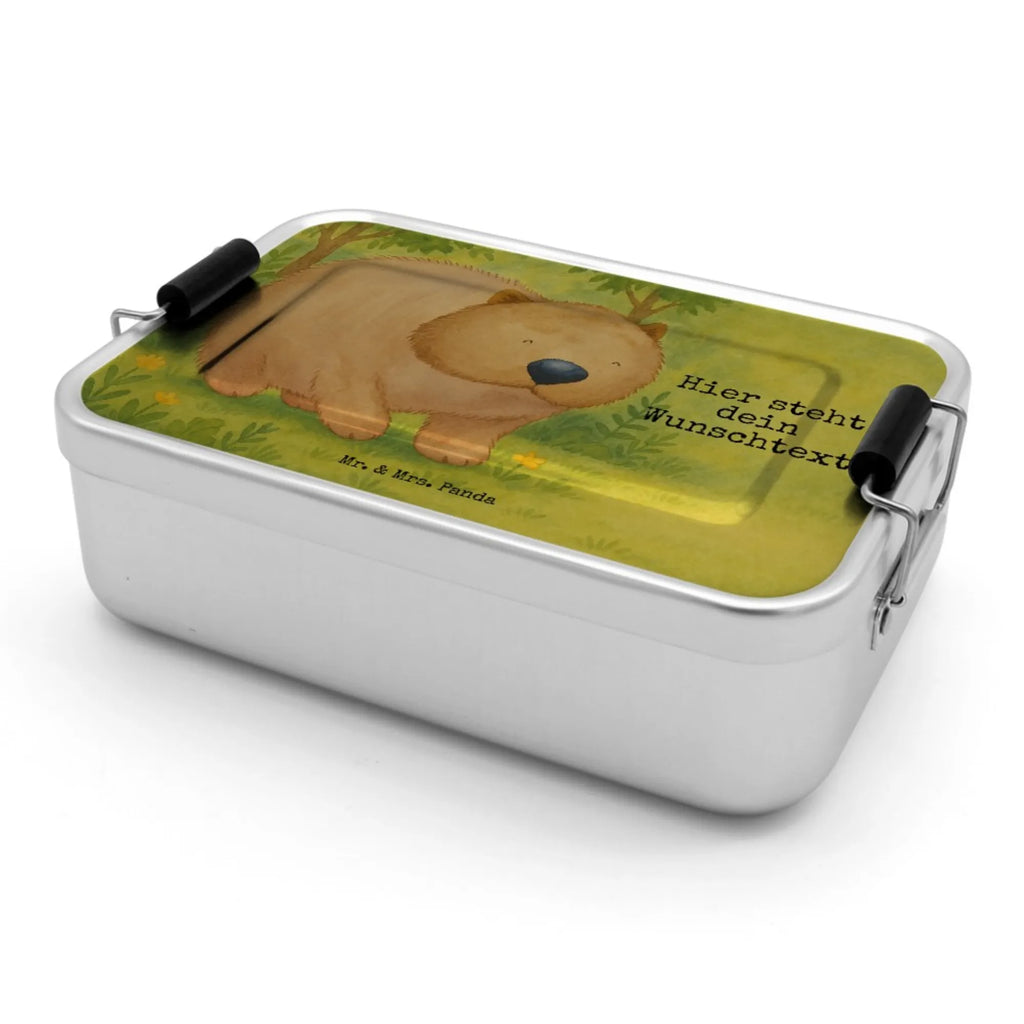 Personalized Metal Lunch Box Wombat Design Geschenk mit Namen, Brotbox, Brotdose mit Namen, Kindergarten, Uni, Brotbox mit Namen, Schule, Brotdose, Tiermotive, Gute Laune, lustige Sprüche, Tiere, Das Leben ist schön, Australien, Motivation, Spruch, Wombat