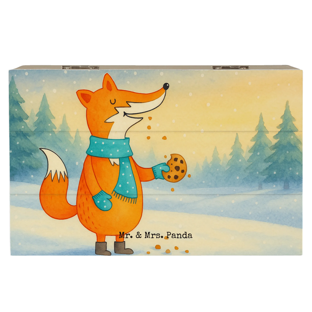 Holzkiste Fuchs Keks Design Truhe, Geschenkbox, Schatzkiste, Holzkiste, Erinnerungskiste, Erinnerungsbox, Dekokiste, Aufbewahrungsbox, Schatulle, Kiste, XXL, Geschenkdose, Fuchs, Winter, Plätzchen, Weihnachtszeit, Backen Spruch, Füchse, Liebe, Kekse, Küche Deko