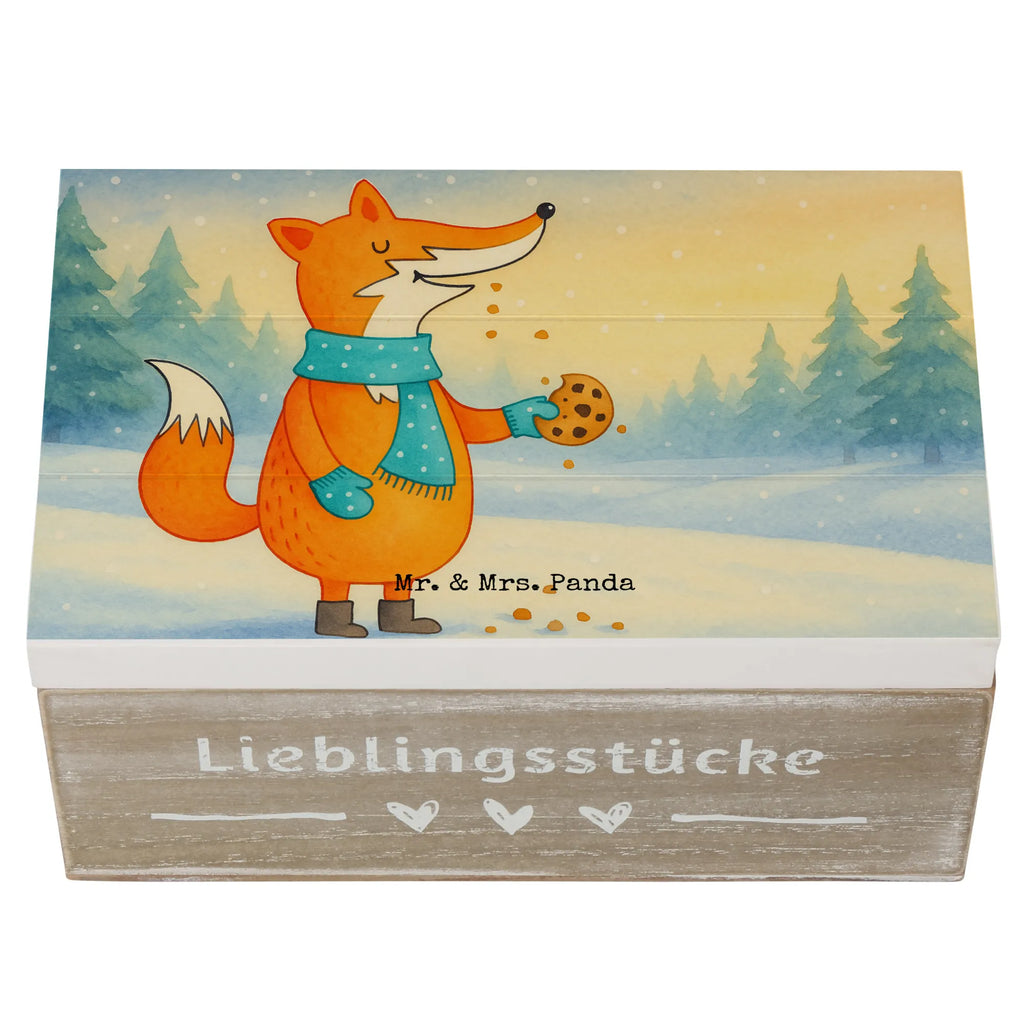 Holzkiste Fuchs Keks Design Truhe, Geschenkbox, Schatzkiste, Holzkiste, Erinnerungskiste, Erinnerungsbox, Dekokiste, Aufbewahrungsbox, Schatulle, Kiste, XXL, Geschenkdose, Fuchs, Winter, Plätzchen, Weihnachtszeit, Backen Spruch, Füchse, Liebe, Kekse, Küche Deko