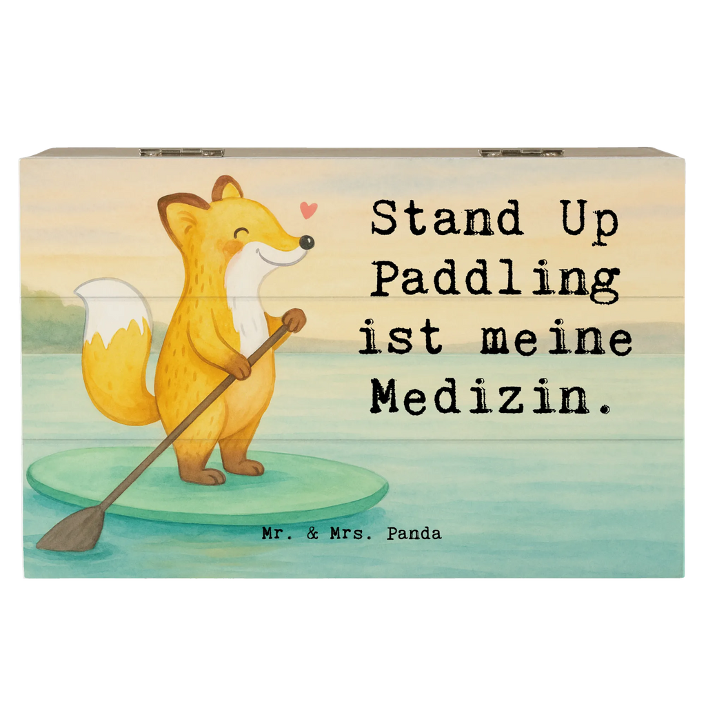 Holzkiste Fuchs Stand Up Paddling Design Erinnerungsbox, Geschenkbox, XXL, Dekokiste, Aufbewahrungsbox, Kiste, Geschenkdose, Erinnerungskiste, Truhe, Holzkiste, Schatzkiste, Schatulle, Geschenk, Sport, Sportart, Hobby, Schenken, Danke, Dankeschön, Auszeichnung, Gewinn, Sportler, Stand up paddle, SUB, subben, Stand Up Paddling, Paddle Boarding