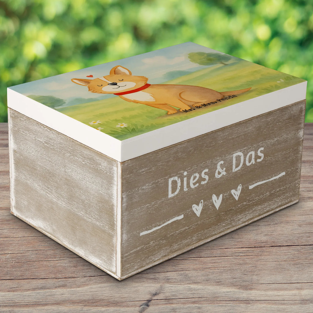 Holzkiste Hund Glück Design Holzkiste, Aufbewahrungsbox, Erinnerungskiste, Geschenkdose, Dekokiste, Erinnerungsbox, XXL, Geschenkbox, Truhe, Kiste, Schatzkiste, Schatulle, Hund, Hundemotiv, Haustier, Hunderasse, Tierliebhaber, Hundebesitzer, Sprüche, Liebe, Spruch, Hundemama, Corgie, Hundeliebe
