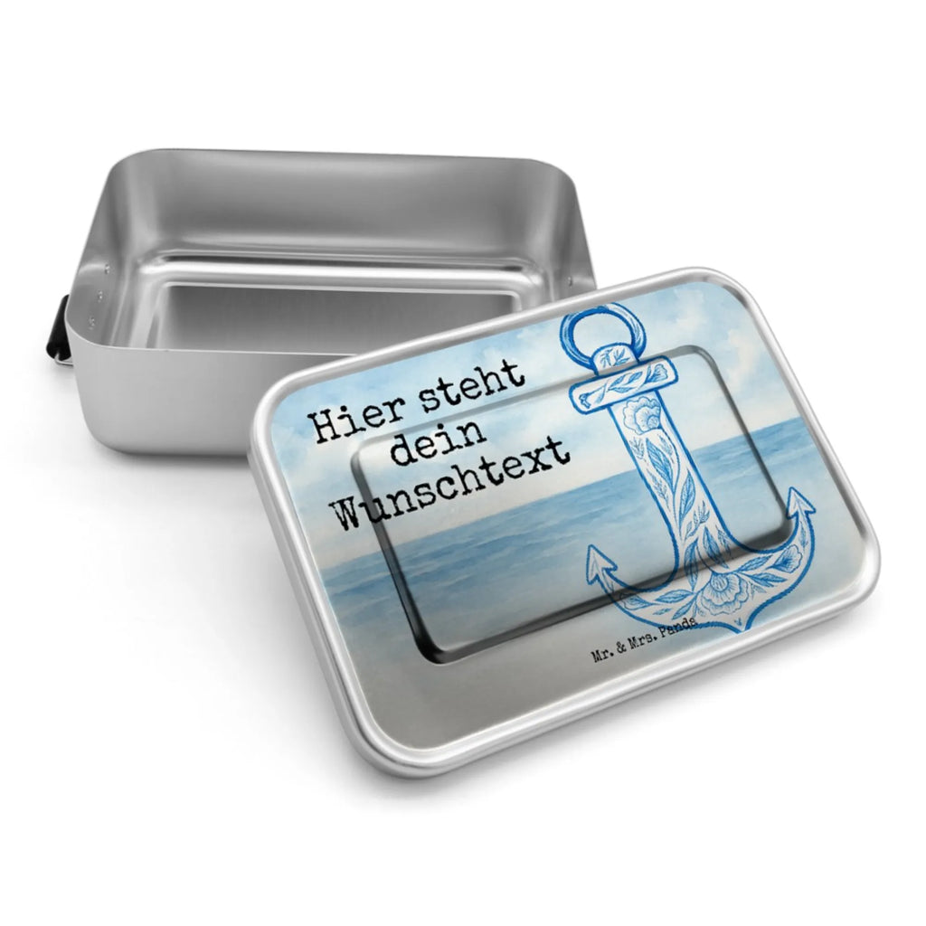 Personalized Metal Lunch Box anchor Blue Design Uni, Brotdose, Schule, Brotbox mit Namen, Brotbox, Geschenk mit Namen, Kindergarten, Brotdose mit Namen, Tiermotive, Gute Laune, lustige Sprüche, Tiere