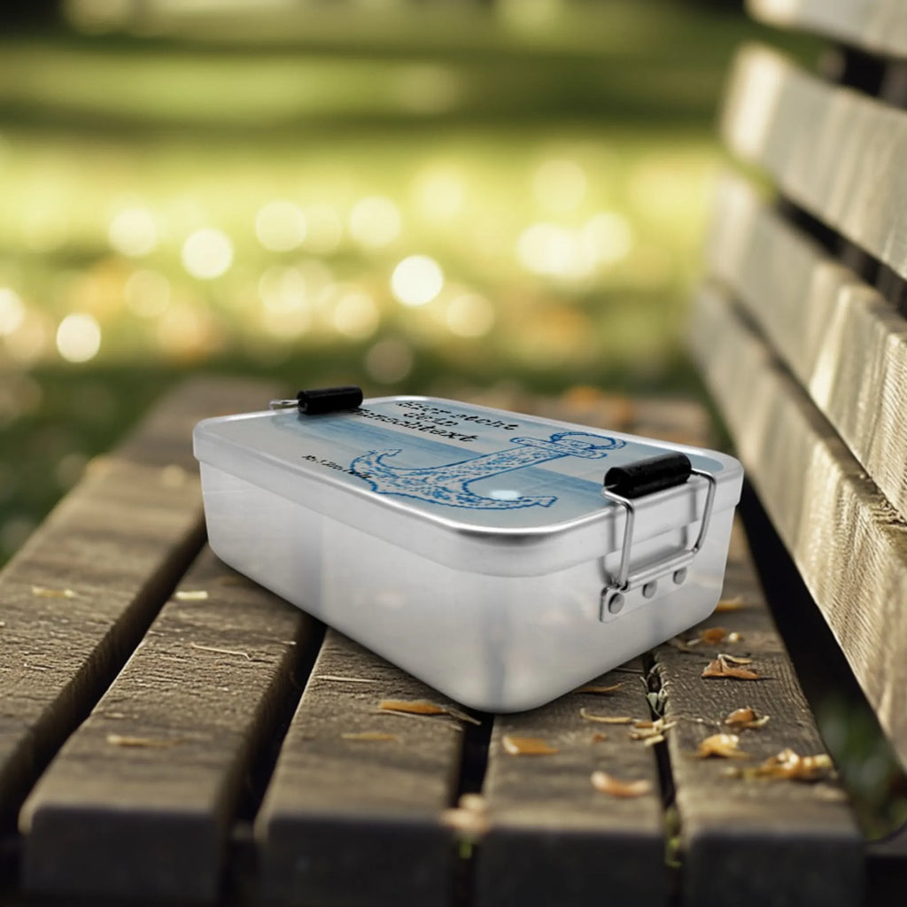 Personalized Metal Lunch Box anchor Blue Design Uni, Brotdose, Schule, Brotbox mit Namen, Brotbox, Geschenk mit Namen, Kindergarten, Brotdose mit Namen, Tiermotive, Gute Laune, lustige Sprüche, Tiere